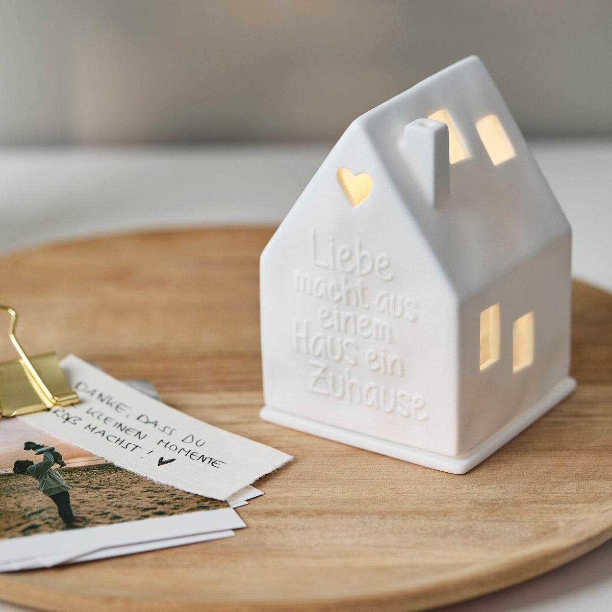 Casa con luce "Liebe macht aus einem Haus ein Zuhause" – fatta a mano - Räder (Immagine 2)