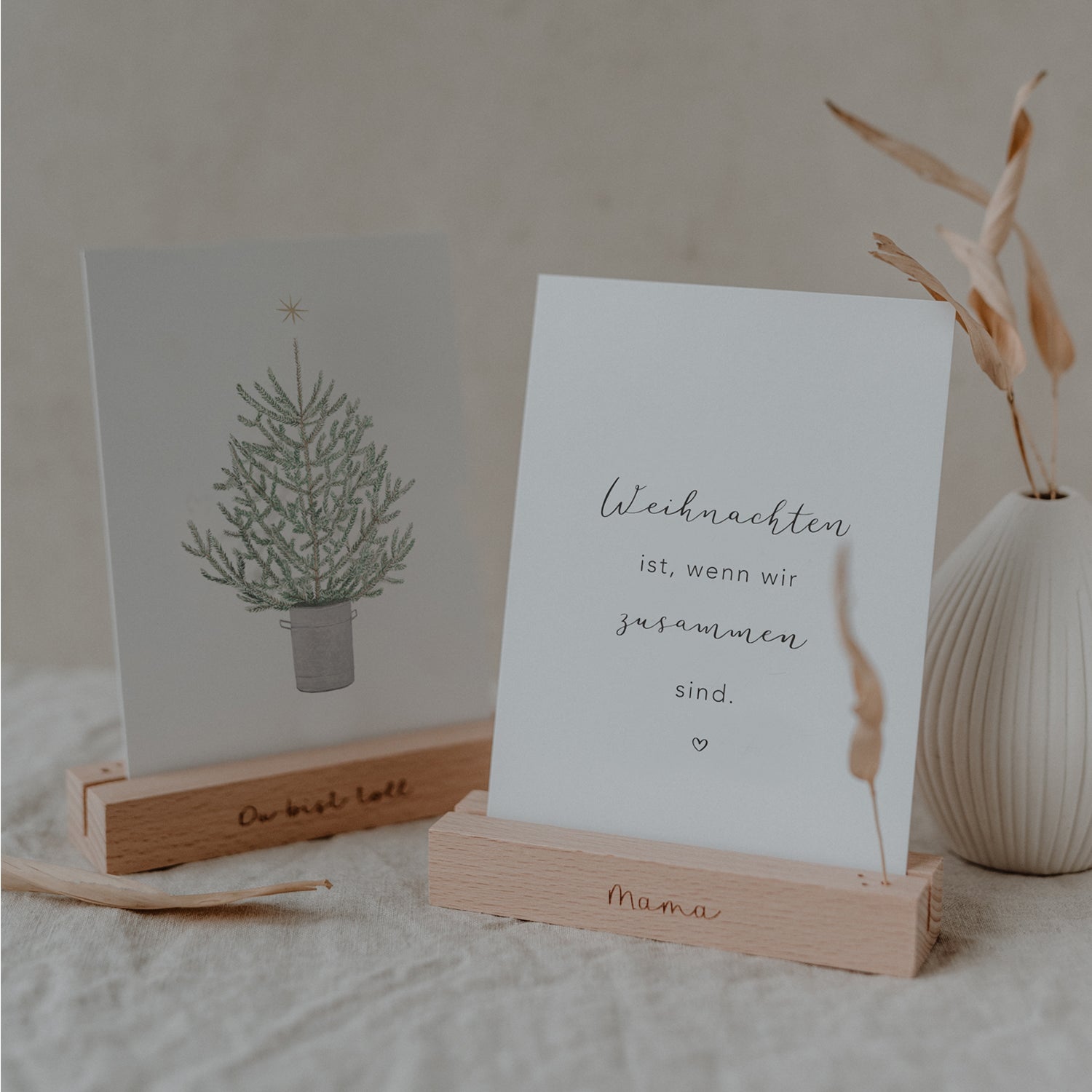 Blumen– & Kartenständer "Mama" 2er Set - Eulenschnitt