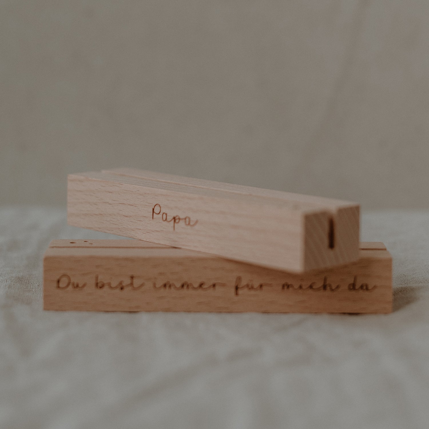 Blumen– & Kartenständer "Papa" 2er Set - Eulenschnitt