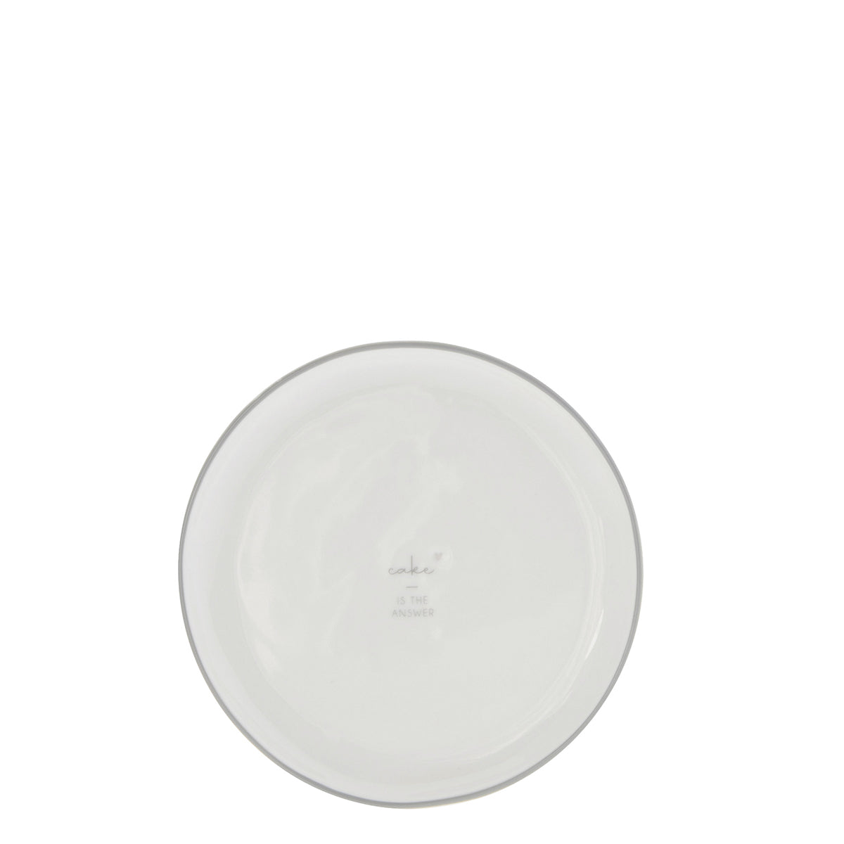 Dessertteller "Cake is the answer" 16cm grau - Bastion Collections