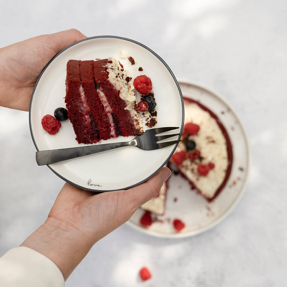 Dessertteller "Love" 16cm schwarz - Bastion Collections