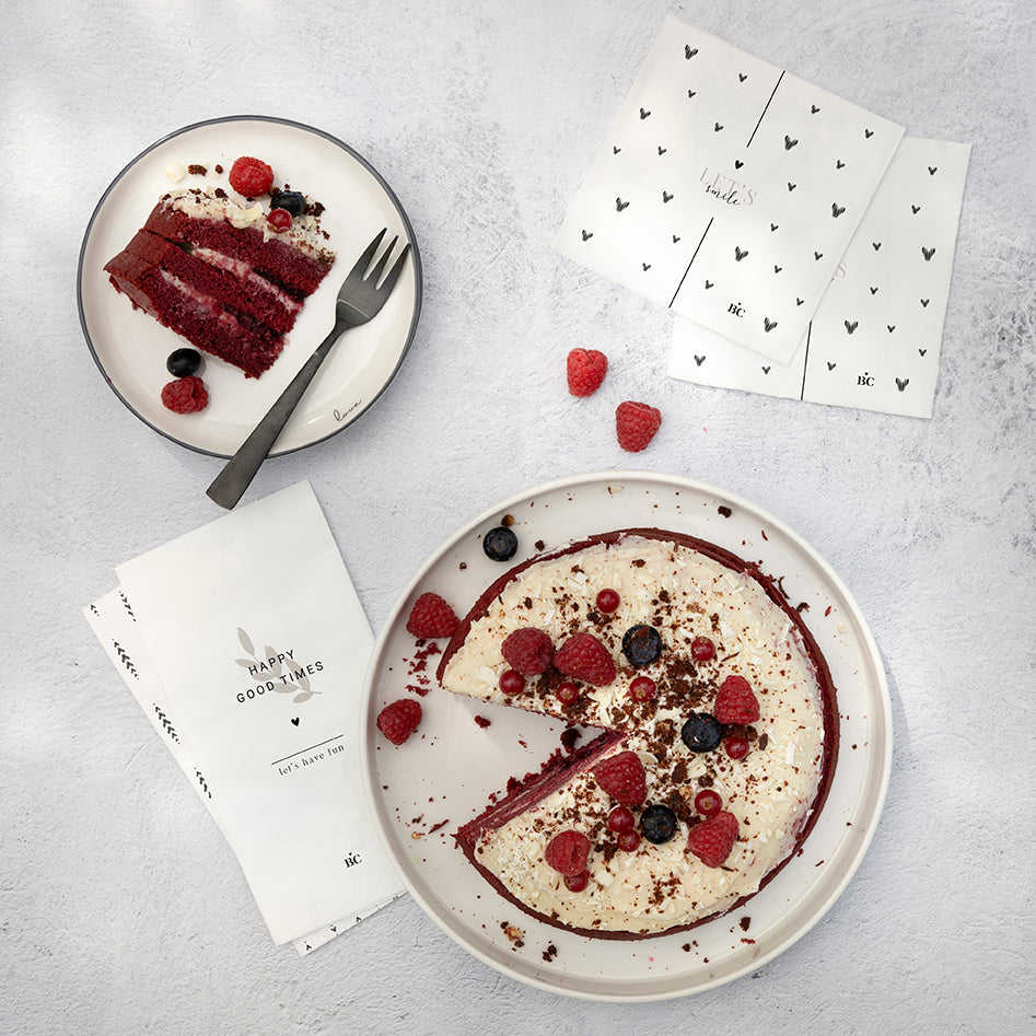 Assiette à dessert "Love" 16cm noir - Bastion Collections