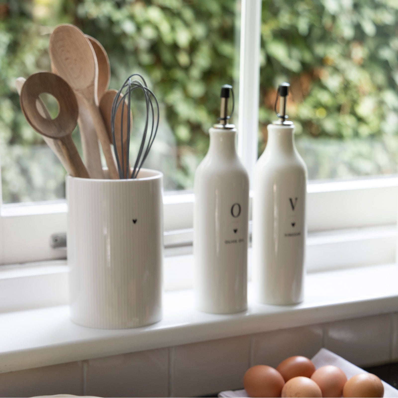 Set per olio e aceto "Olive Oil & Vinegar" nero - Bastion Collections