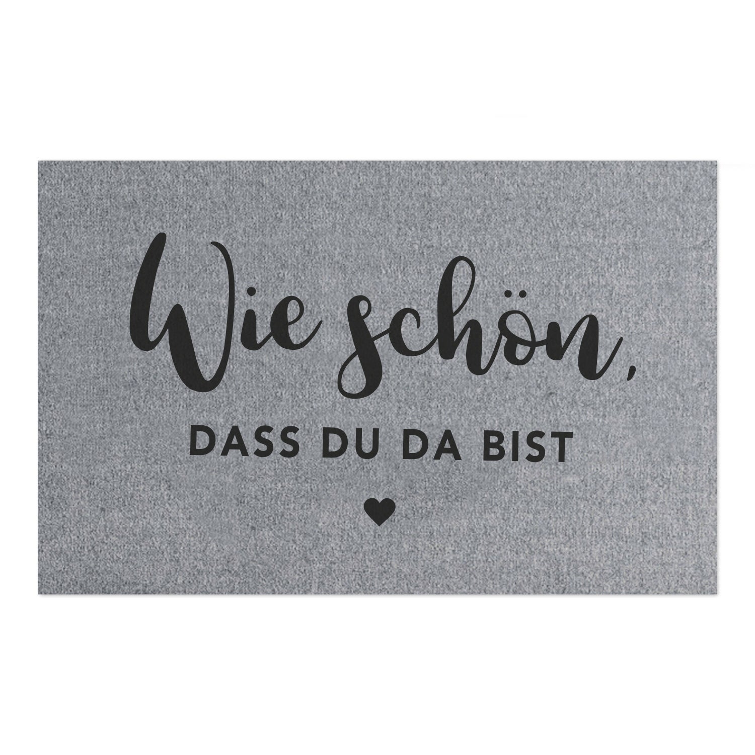 Fussmatte mit Spruch "Wie schön, dass du da bist" grau 75x45cm – waschbar - Eulenschnitt