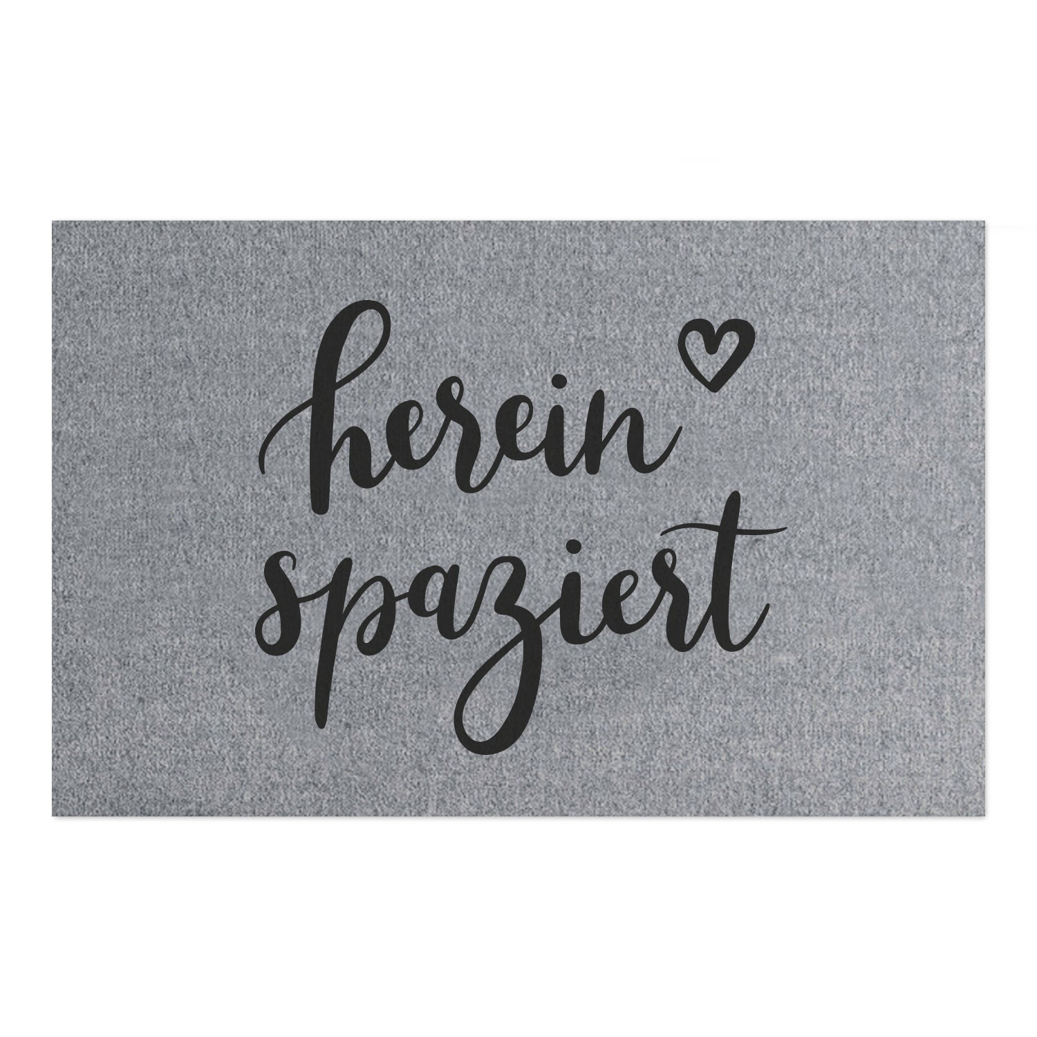Fussmatte mit Spruch "hereinspaziert" grau 75x45cm – waschbar - Eulenschnitt