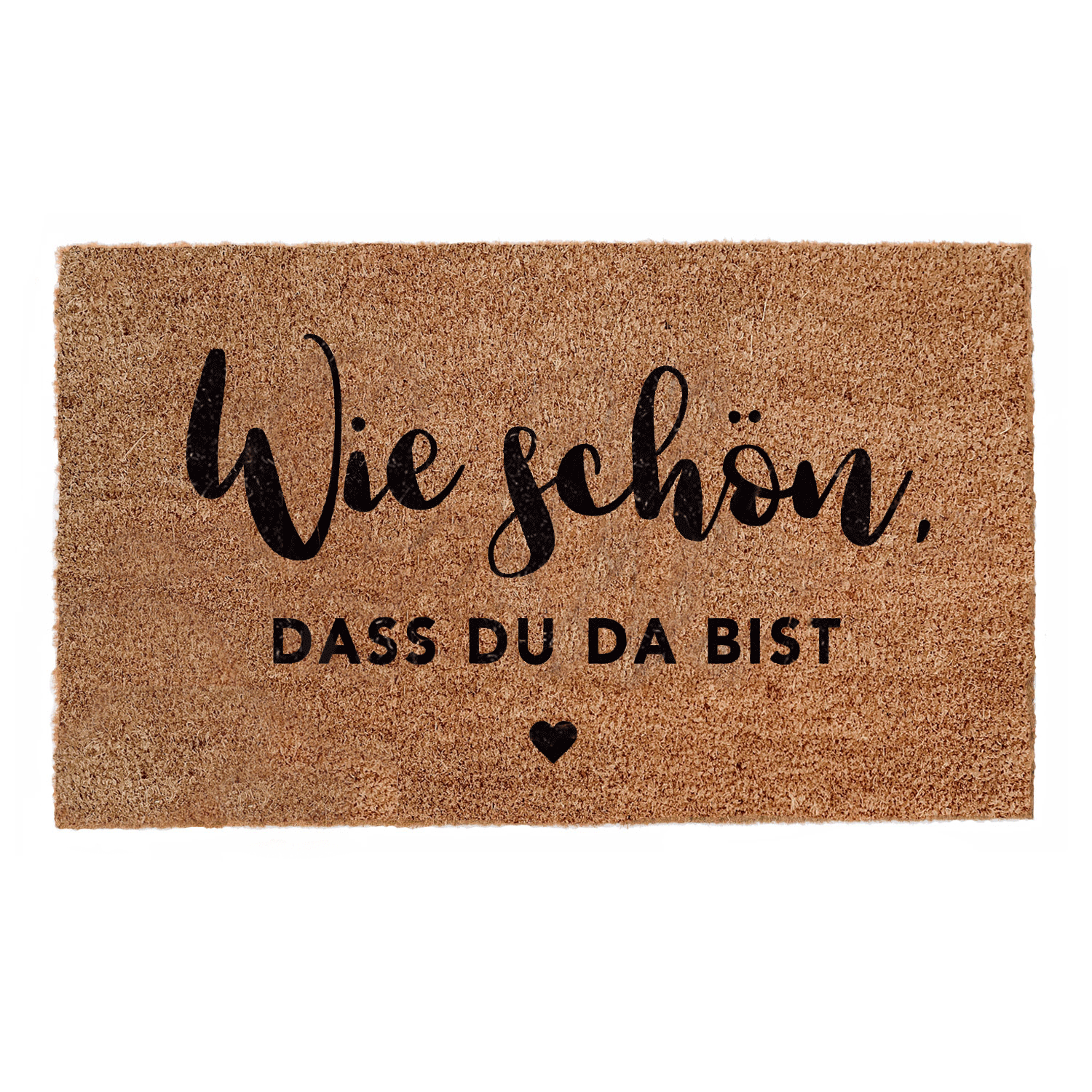 Fussmatte mit Spruch "Wie schön, dass du da bist" 75x45cm – Kokos - Eulenschnitt