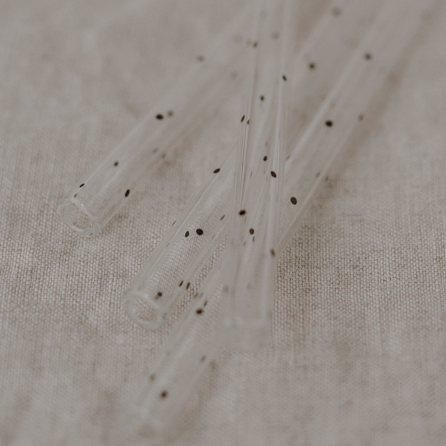 Glass straw dots 13cm black set of 4 - Eulenschnitt