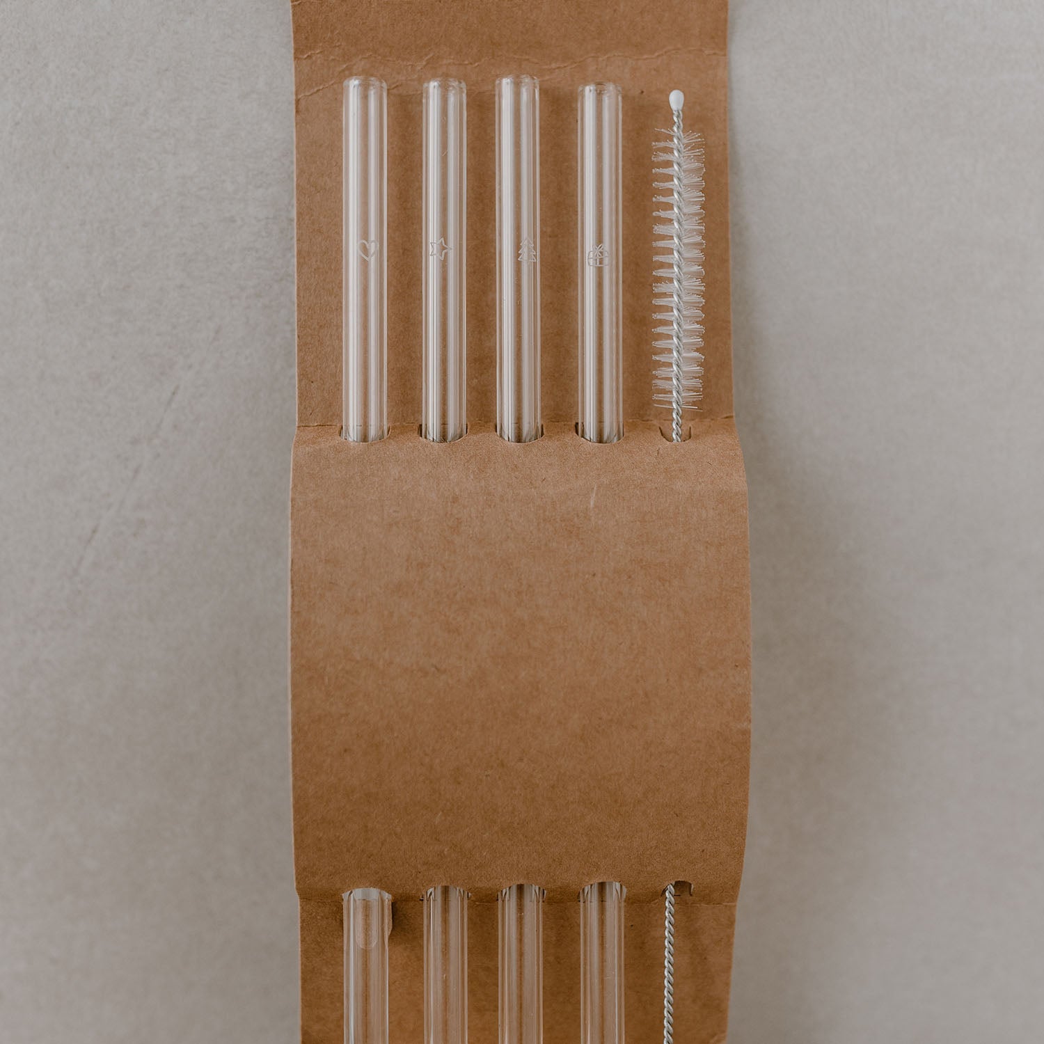 Glasstrohhalm Weihnachten 20cm 4er Set - Eulenschnitt