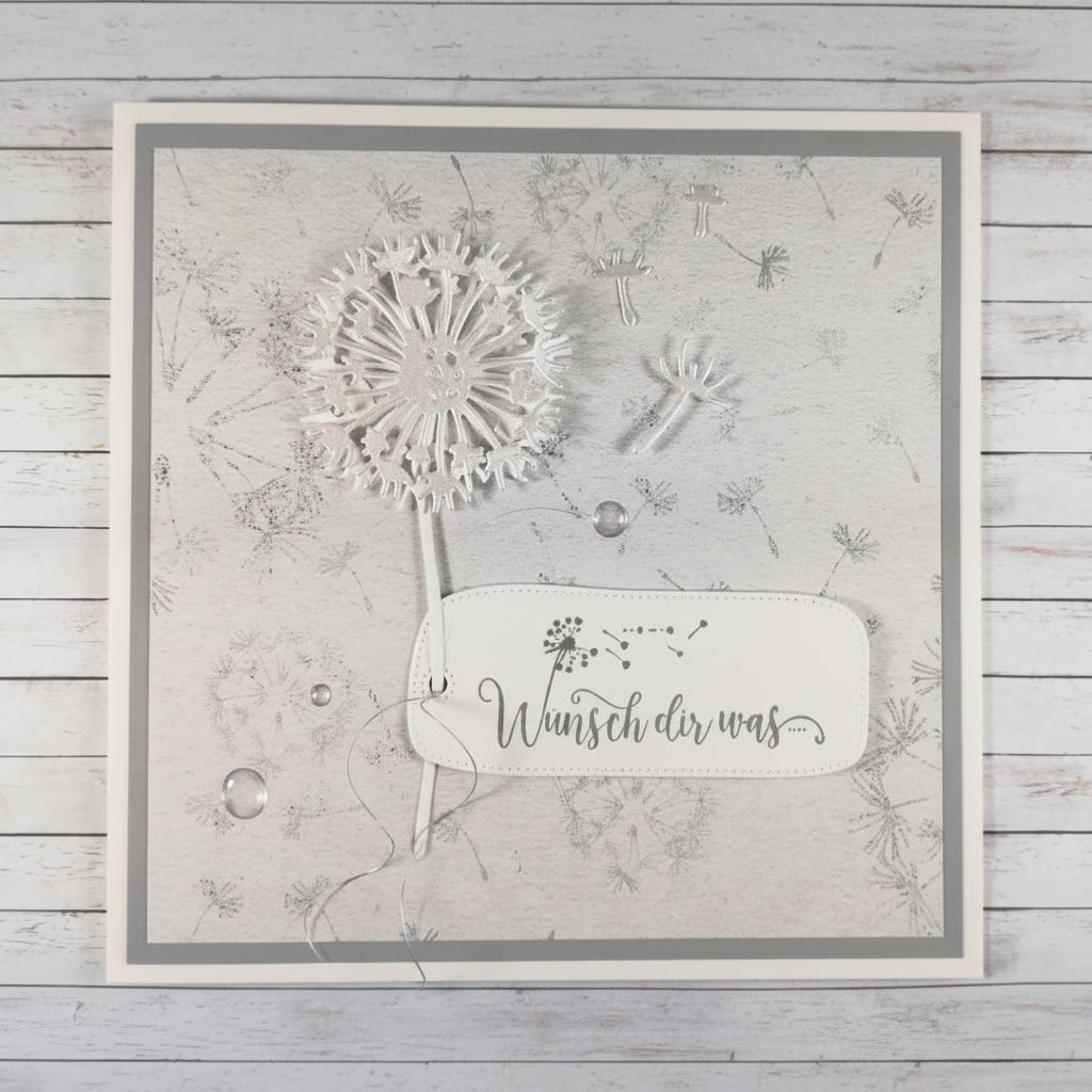 Grusskarte Pusteblume "Wünsch dir was" – handgemacht