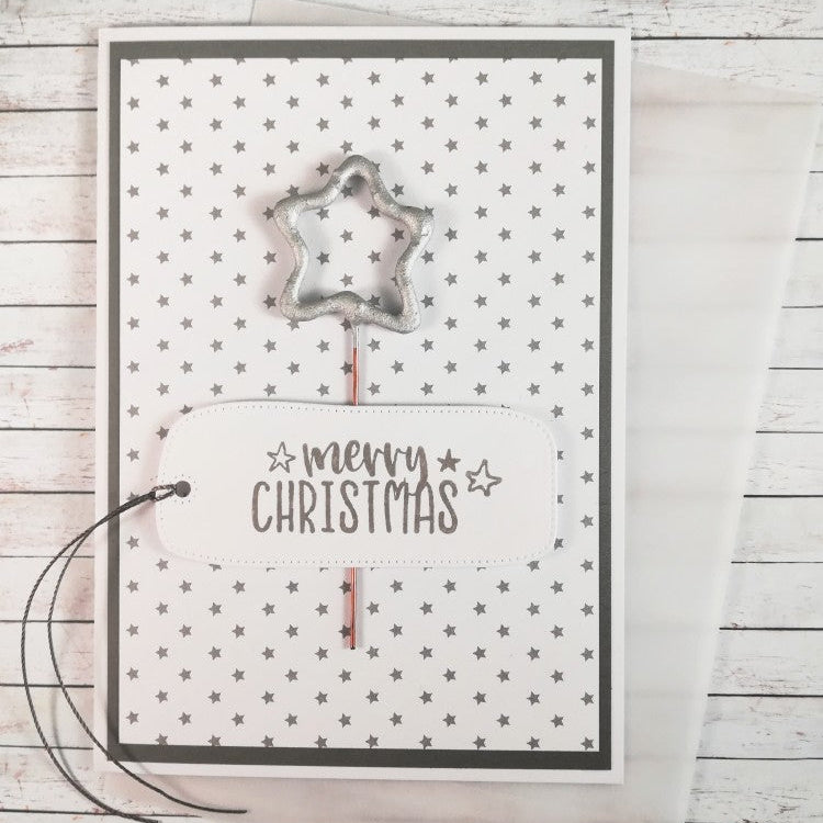 Grusskarte Wunderkerze "Merry Christmas" – handgemacht