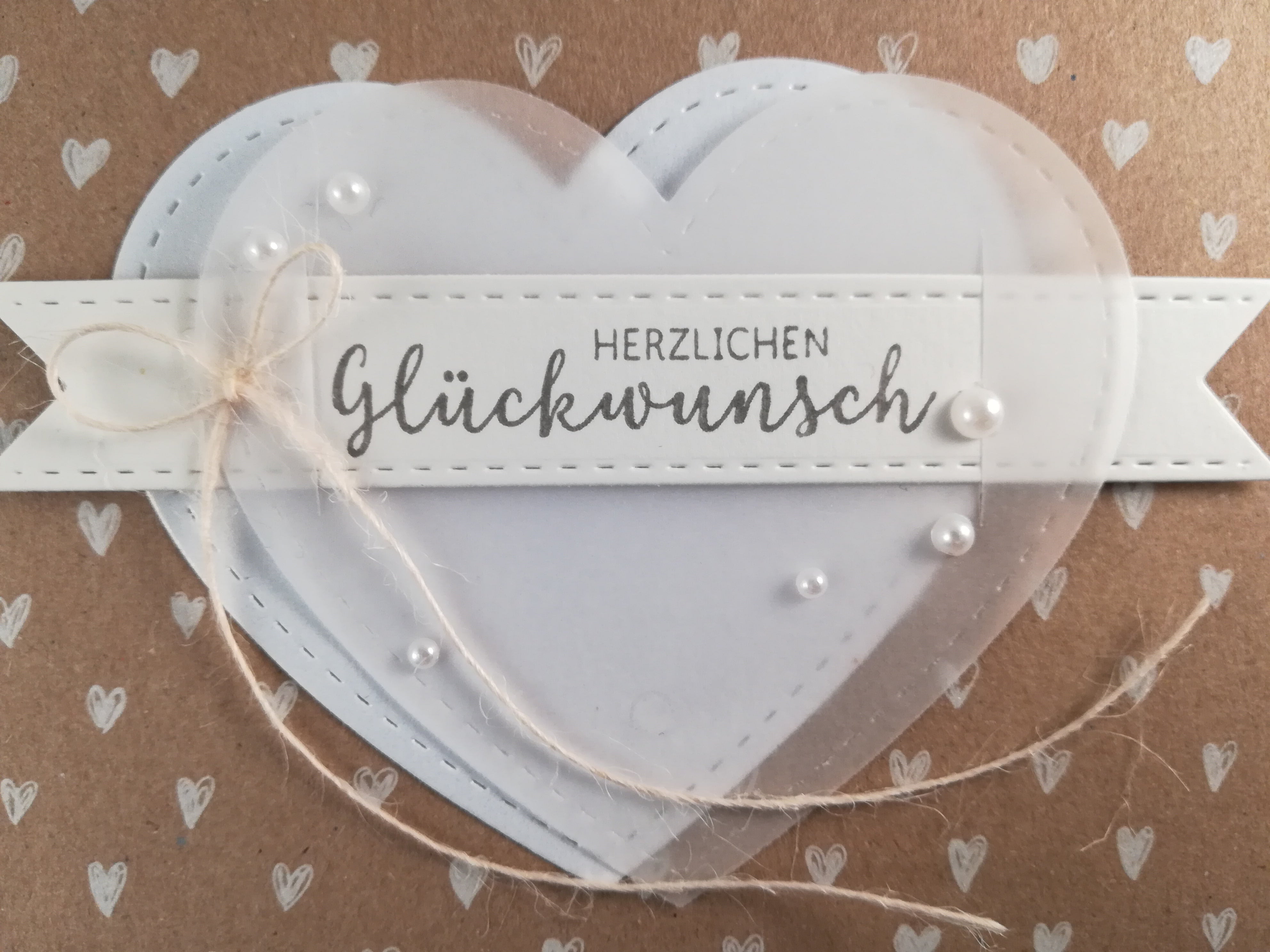Grusskarte Hochzeit "Herzlichen Glückwunsch" – handgemacht