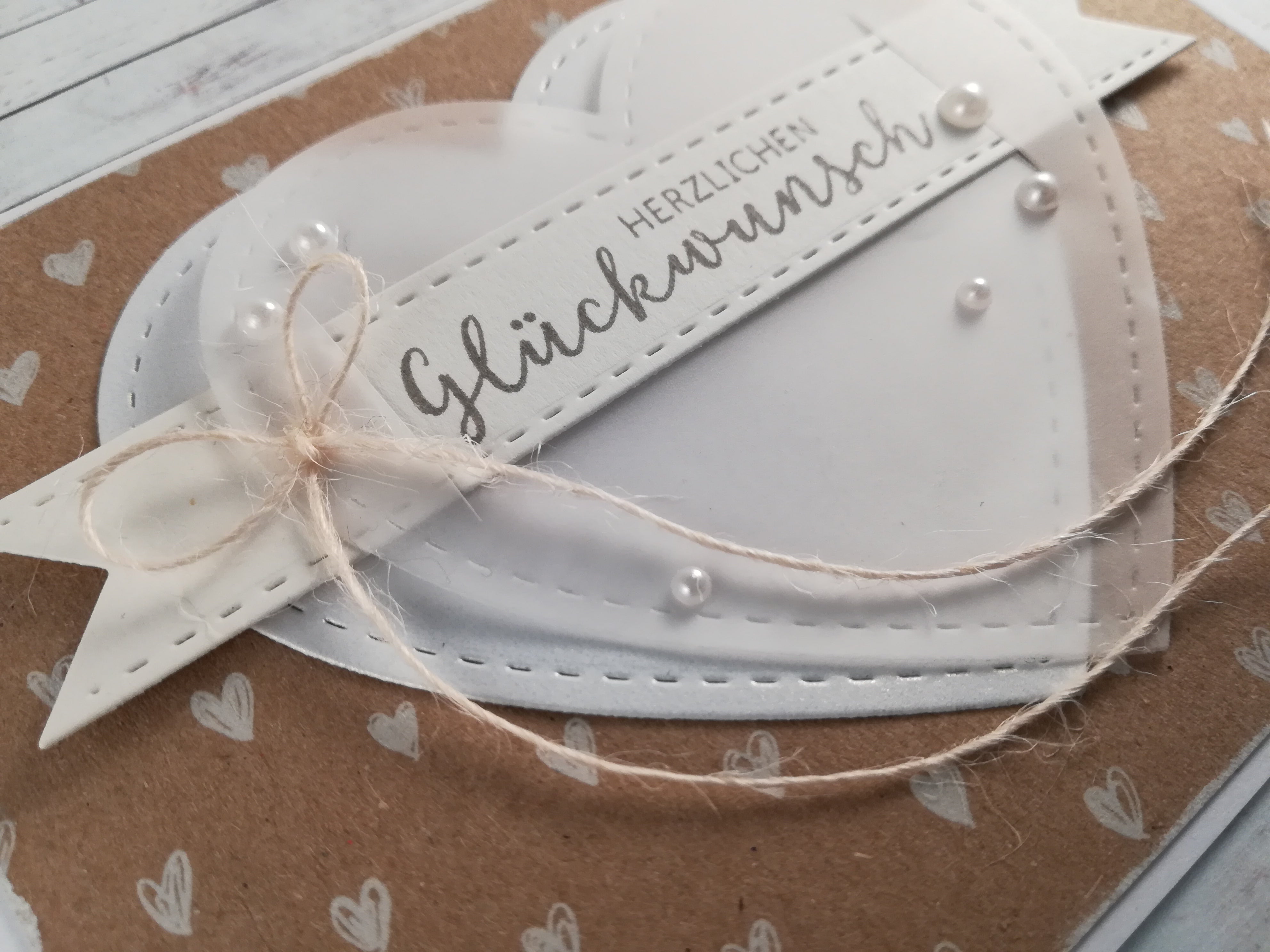 Grusskarte Hochzeit "Herzlichen Glückwunsch" – handgemacht