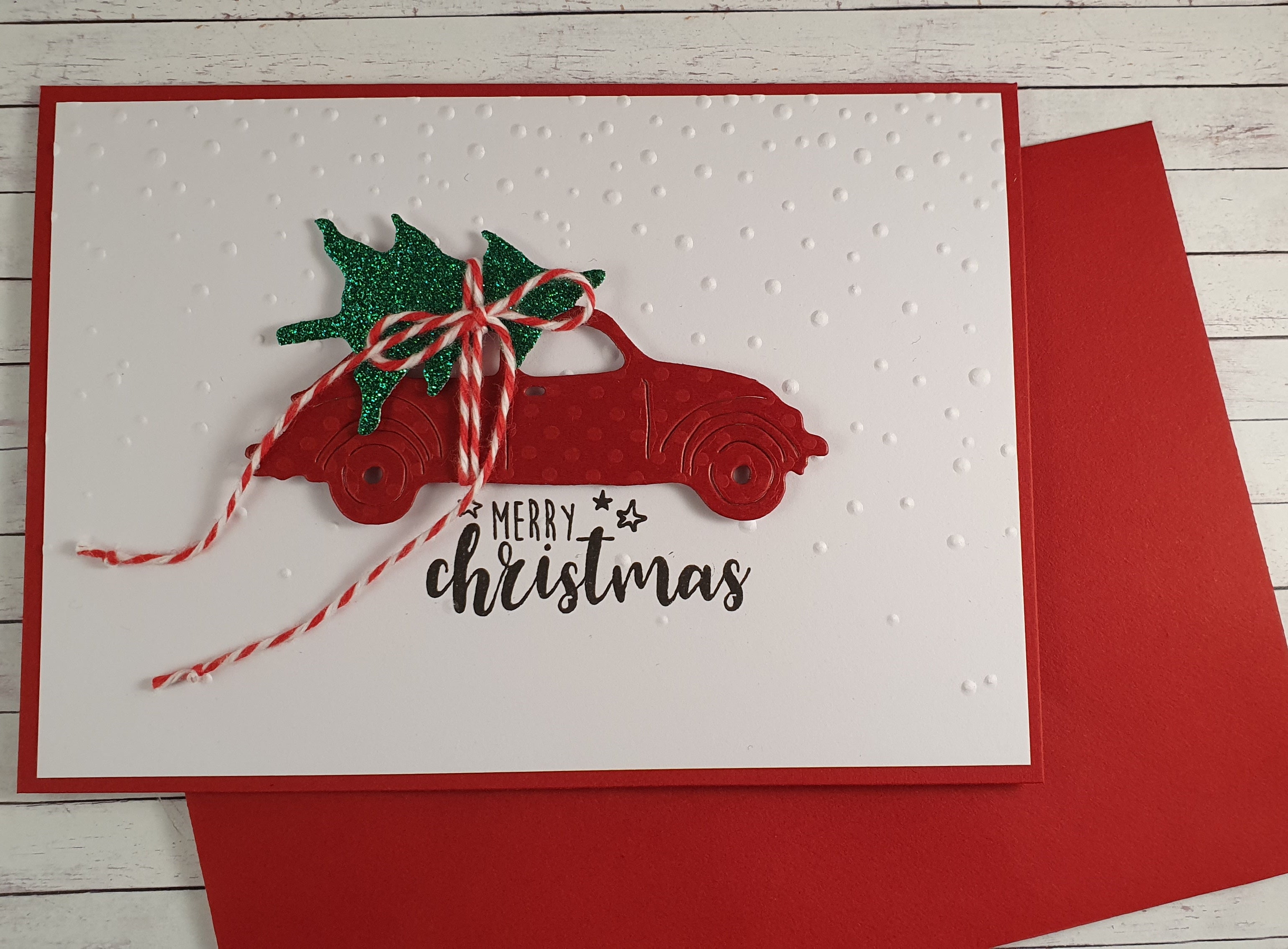 Greeting card "MERRY Christmas" - handmade