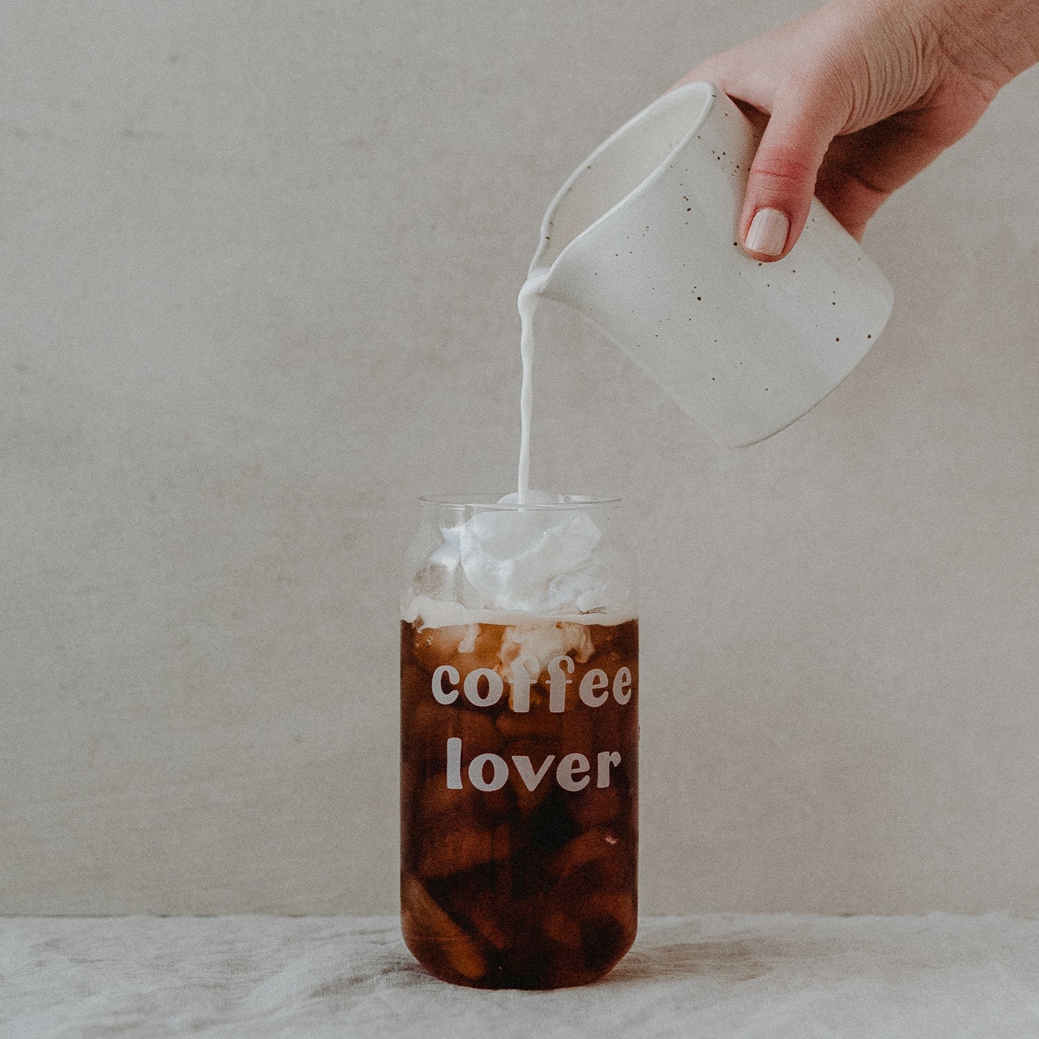 Hohes Trinkglas "COFFEE LOVER" - Eulenschnitt
