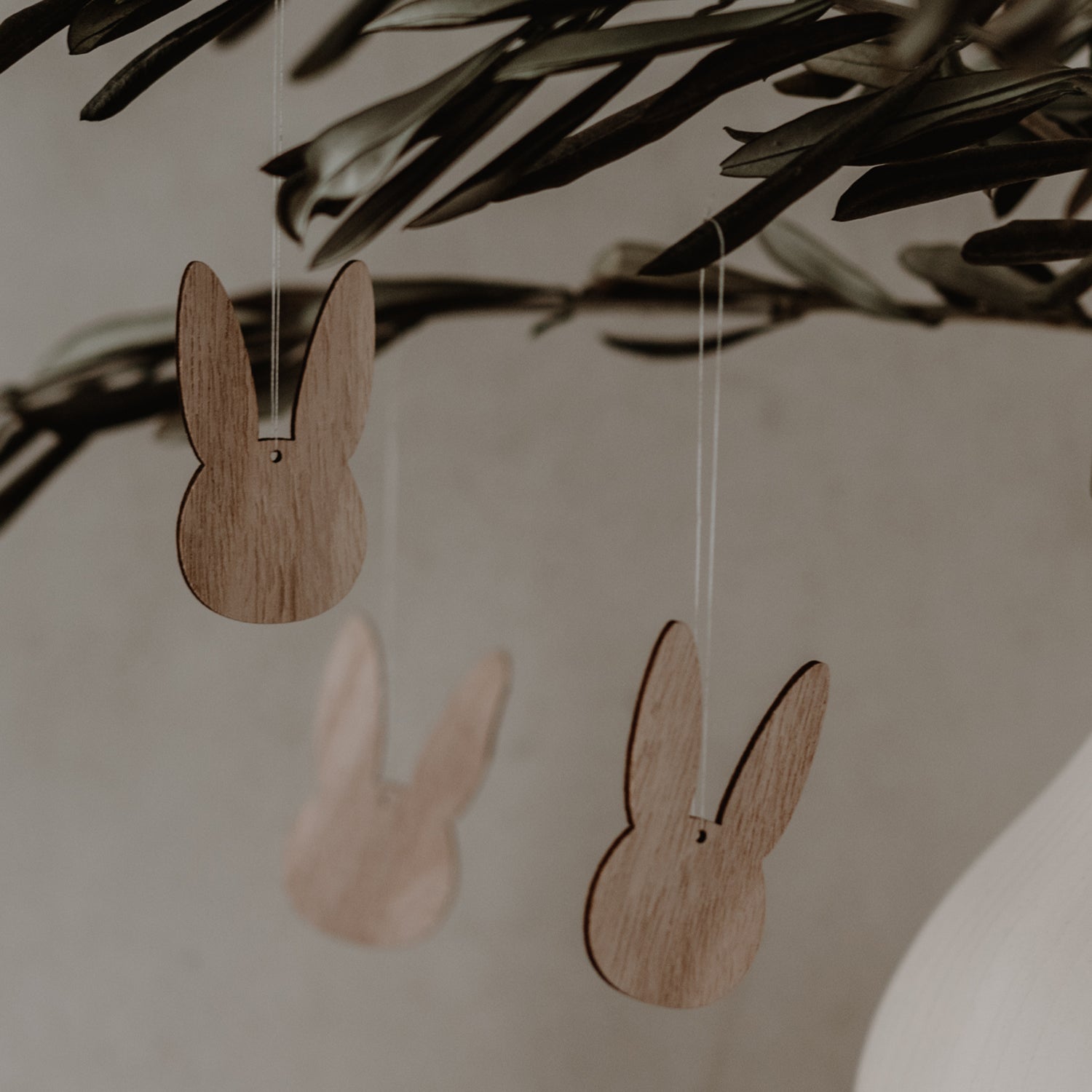 Holzanhänger Hase natur 8er Set - Eulenschnitt
