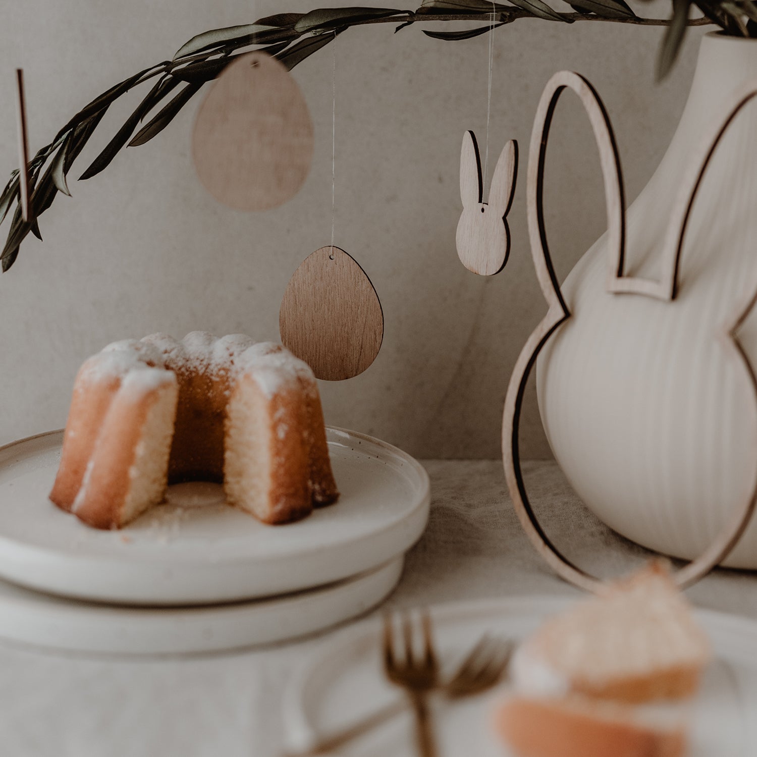 Holzanhänger Hase natur 8er Set - Eulenschnitt