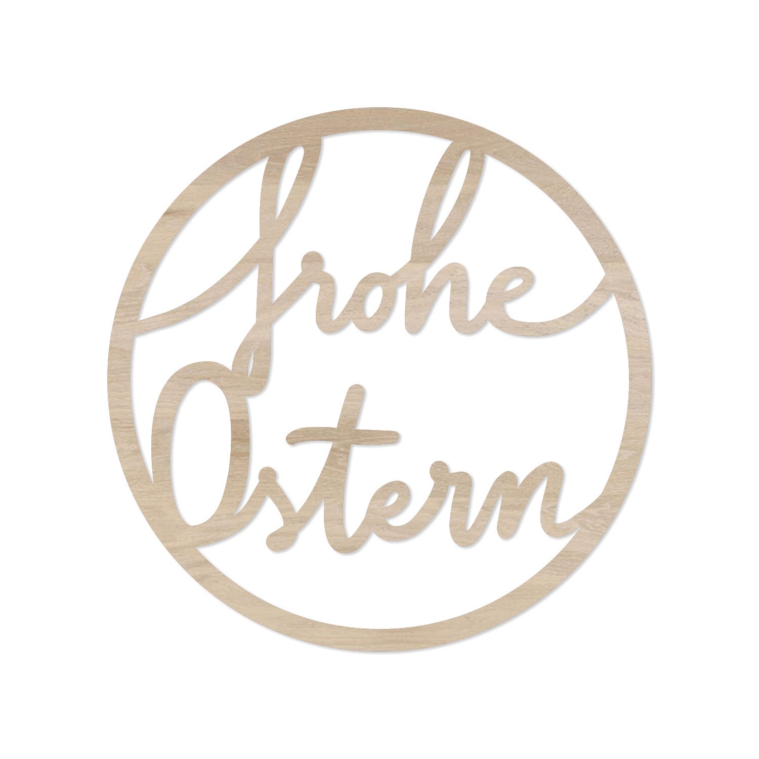 Holzkranz "Frohe Ostern" natur - Eulenschnitt