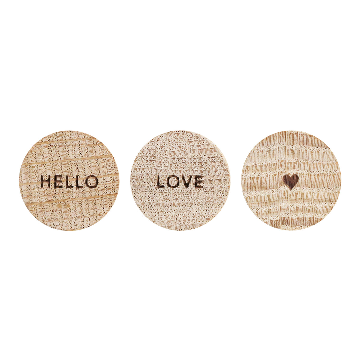 Holzmagnet "Hello Love" 3er Set - Eulenschnitt (Bild 2)
