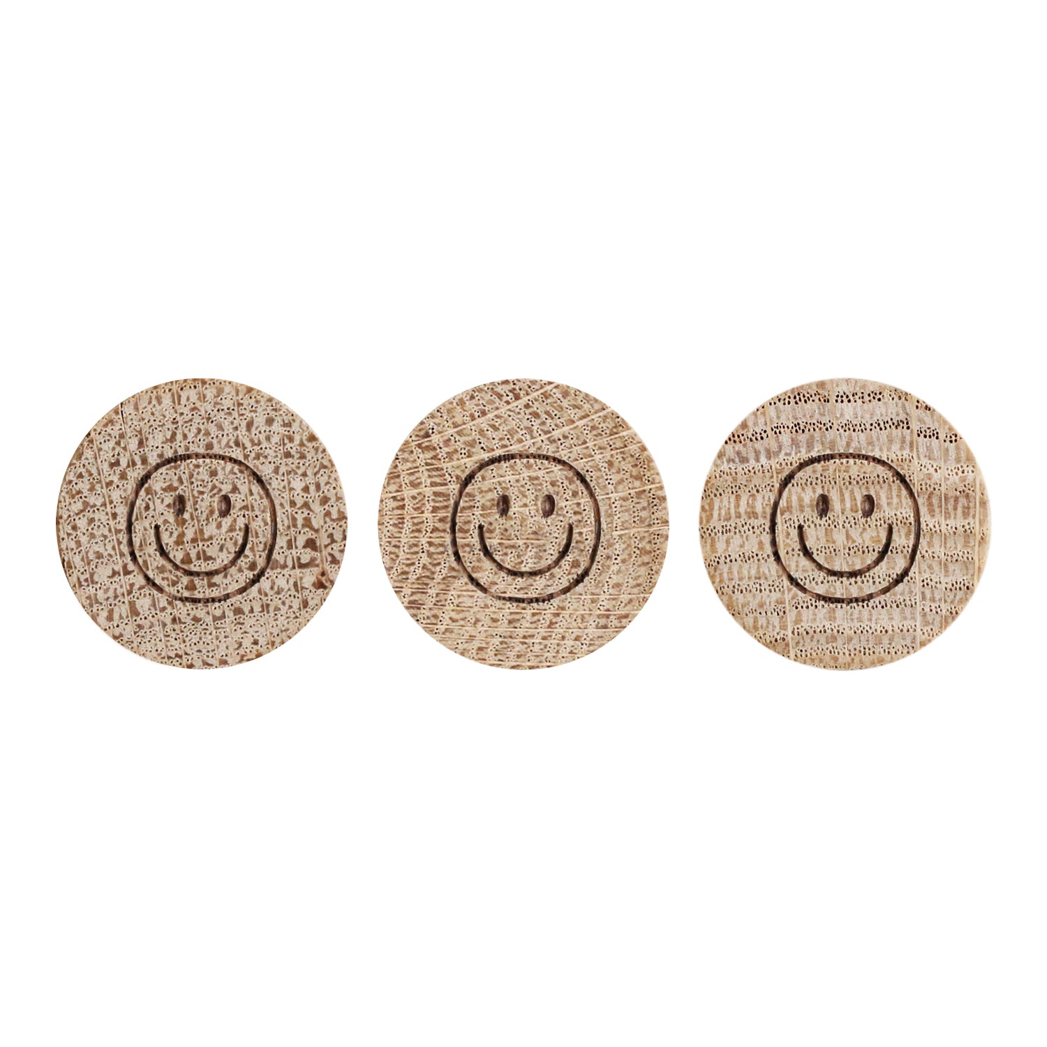 Holzmagnet "Smiley" 3er Set - Eulenschnitt