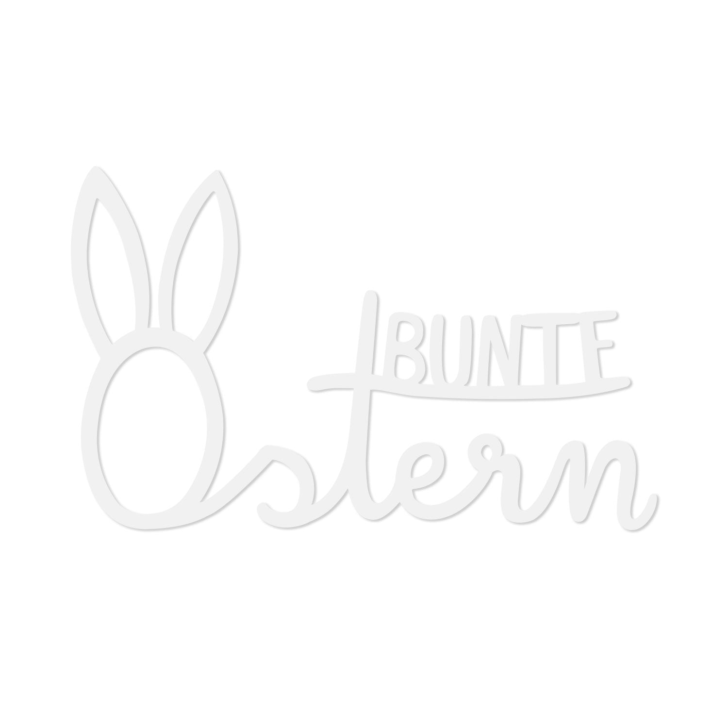 Holzschriftzug "Bunte Ostern" weiss - Eulenschnitt