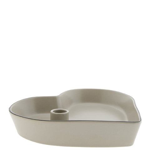 Kerzenhalter "heart shaped" gross beige - Bastion Collections