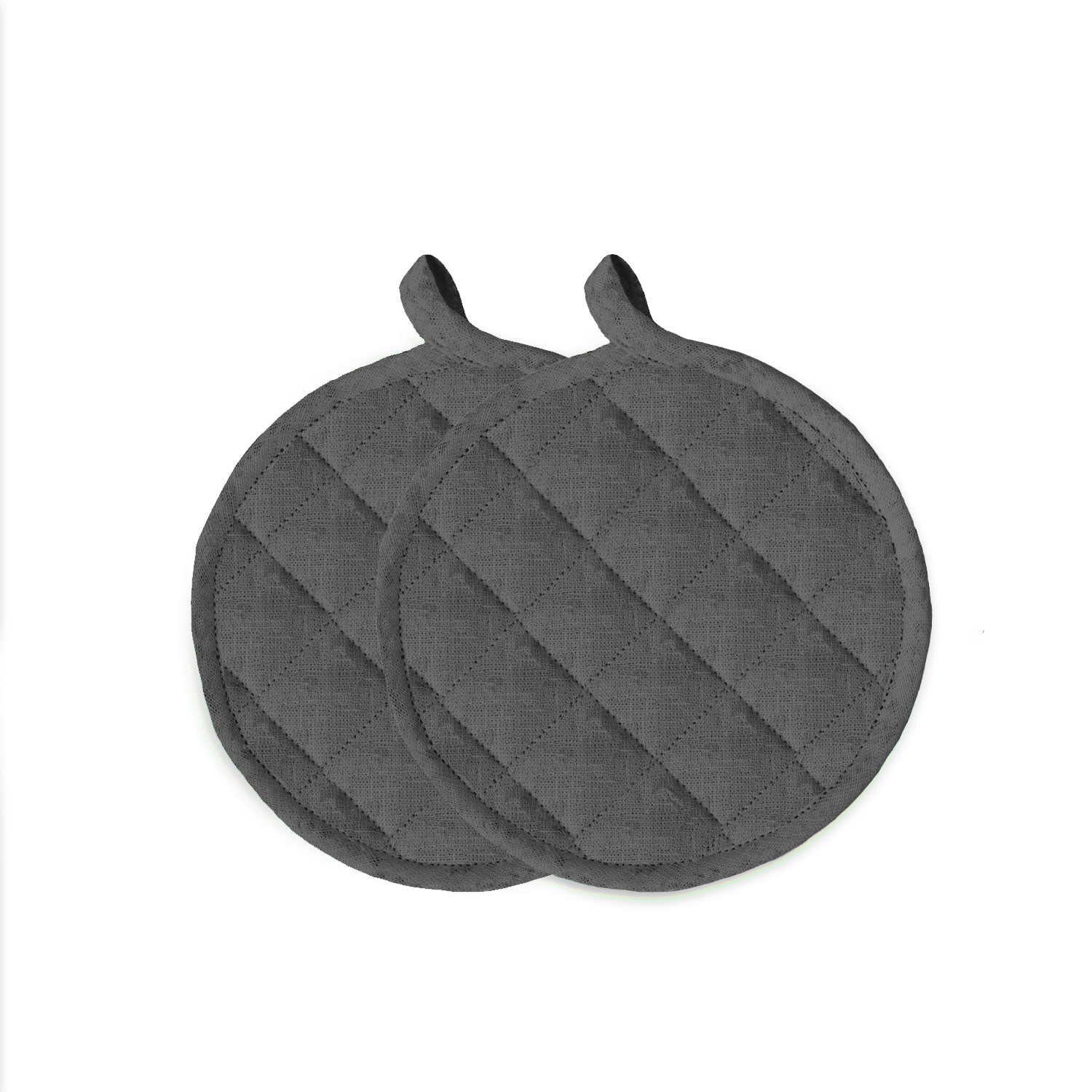 Leinen Topflappen Anthrazit 2er Set - Eulenschnitt