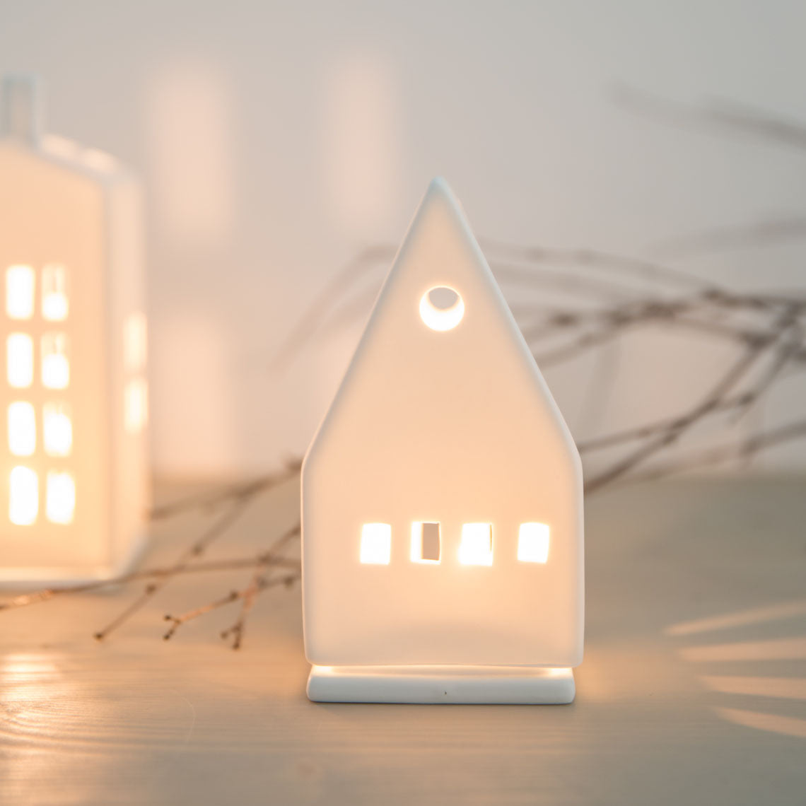 Lighted house small - handmade - Räder
