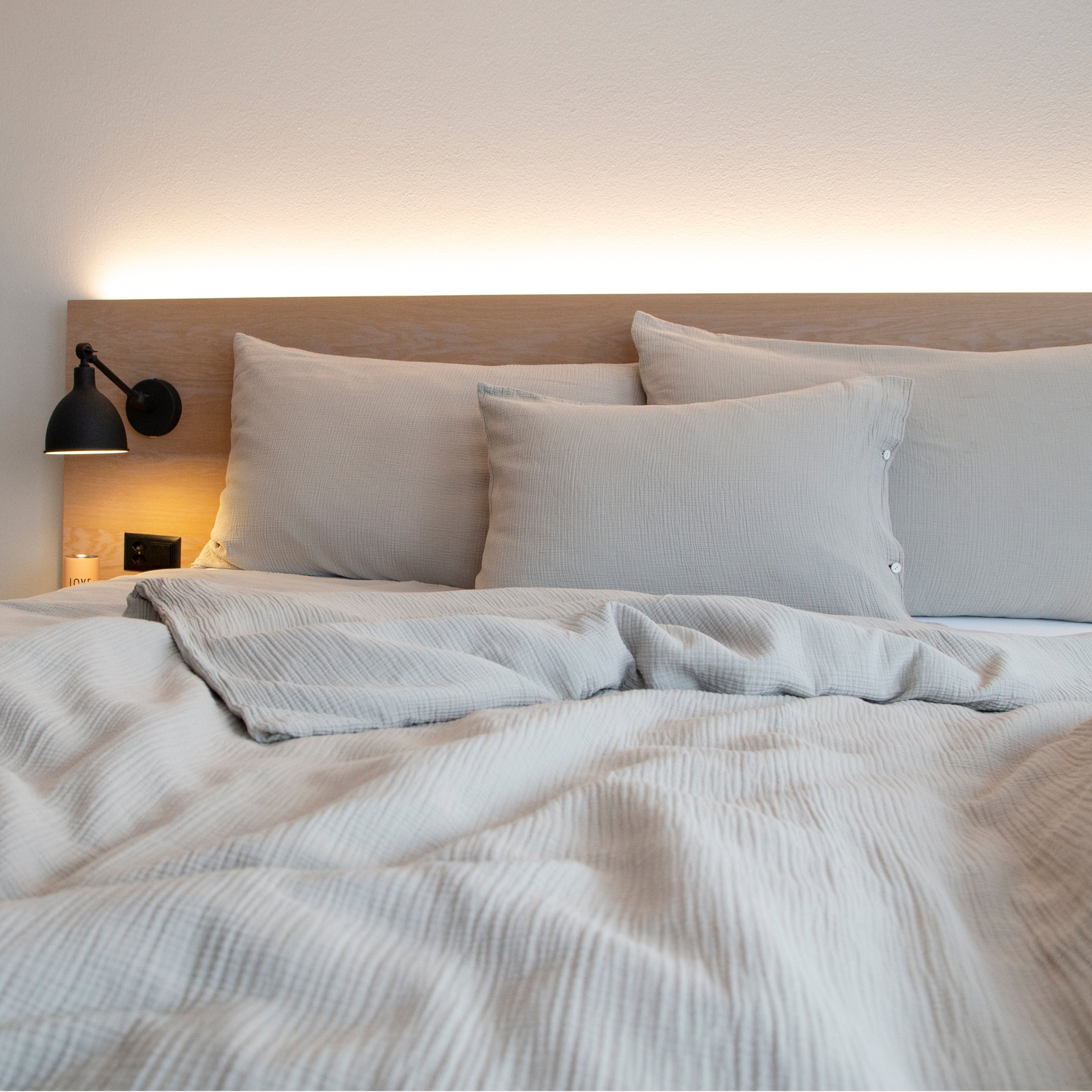 Musselin Duvetbezug Jula sand 160x210cm - Farbliebe