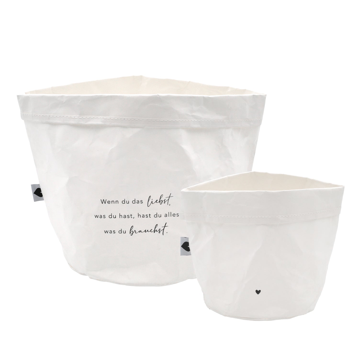 Paperbag "Alles was du brauchst" 2er Set weiss - Eulenschnitt