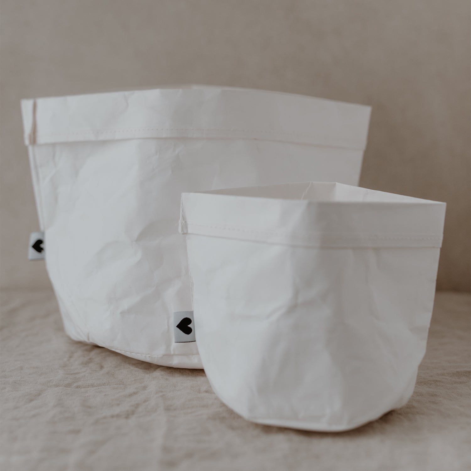 Paperbag blanko 2er Set weiss - Eulenschnitt