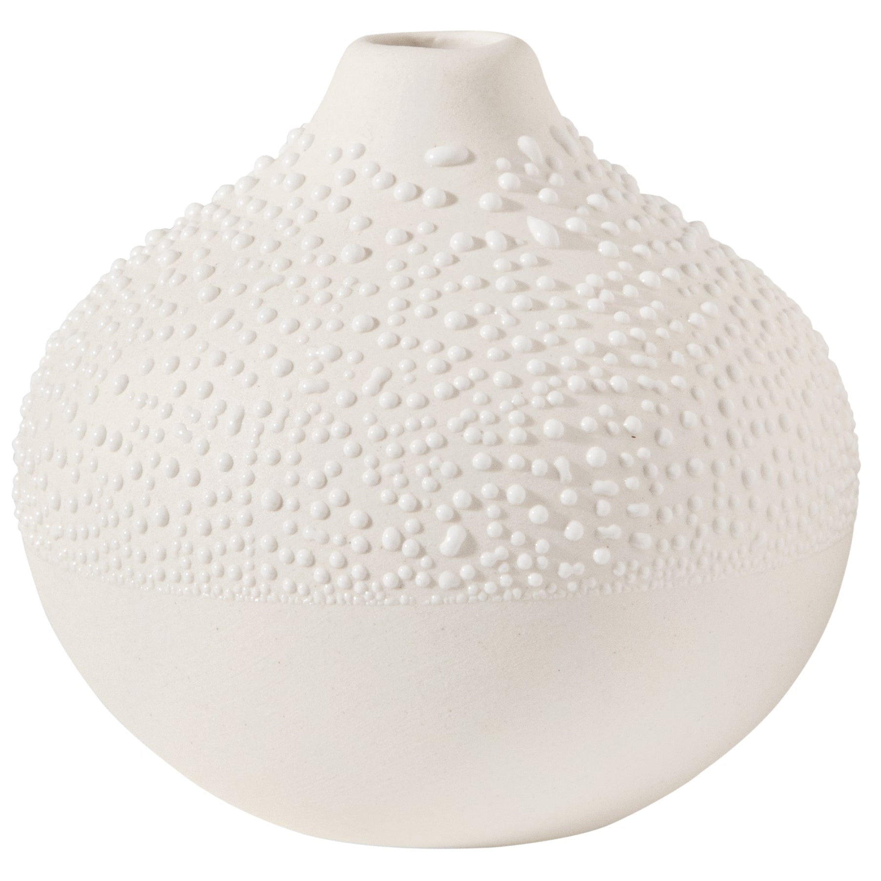Perlenvase weiss Design 2 - Räder