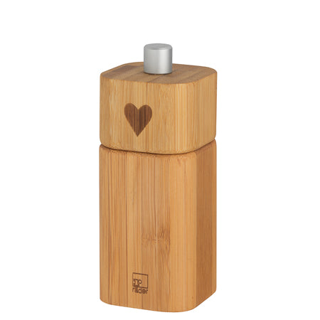 Pfeffermühle klein mit Herzmotiv - Räder
