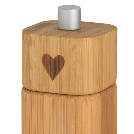 Pfeffermühle klein mit Herzmotiv - Räder