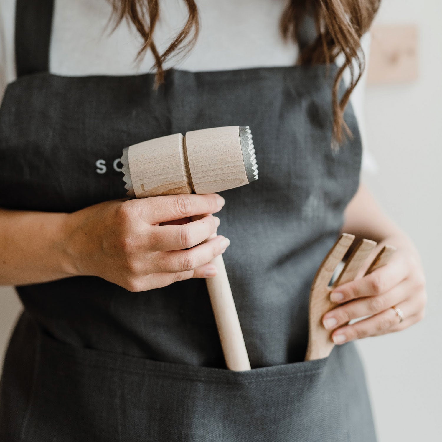 Linen apron "Soulfood" - Eulenschnitt