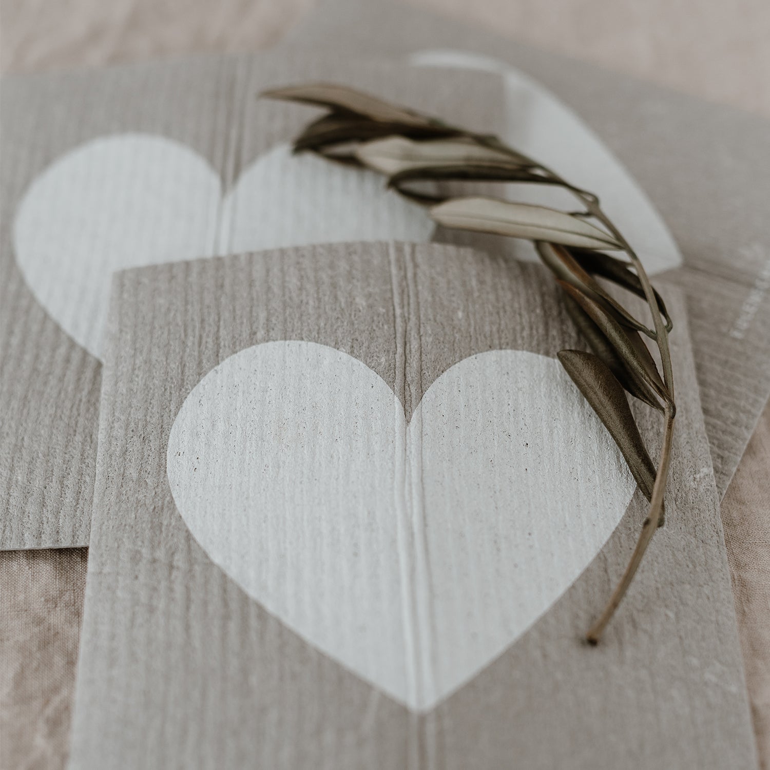 Salviette di spugna cuore grigio set da 3 - Eulenschnitt