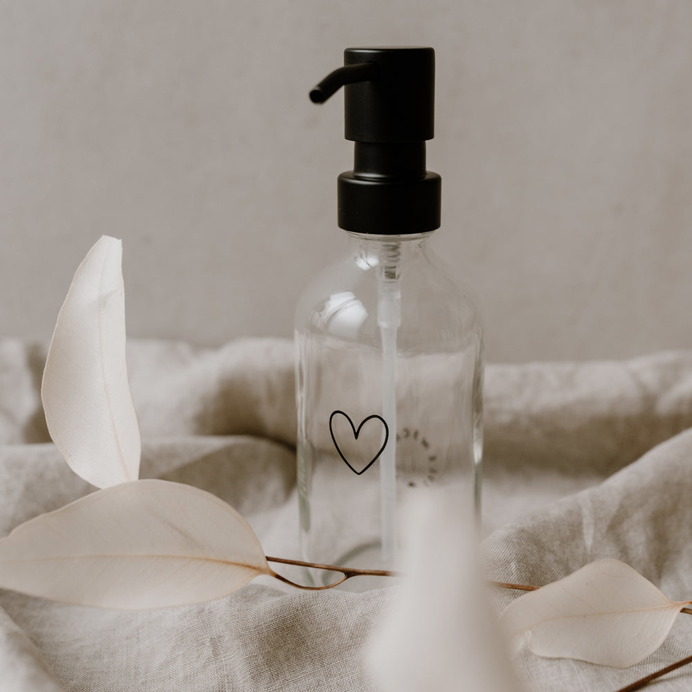 Dispenser di sapone cuore 250ml trasparente - Eulenschnitt