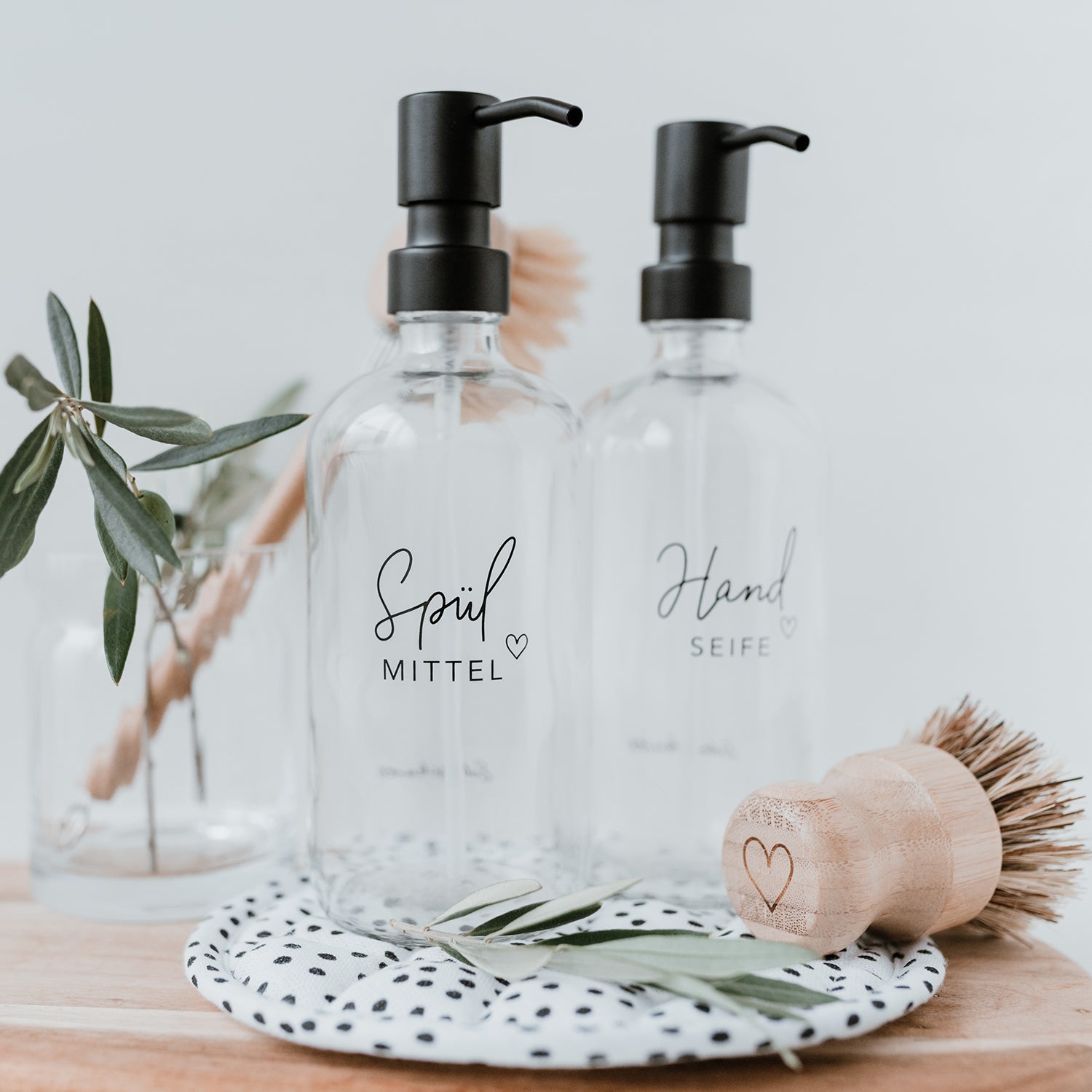 Soap dispenser "Spülmittel" 500ml transparent - Eulenschnitt