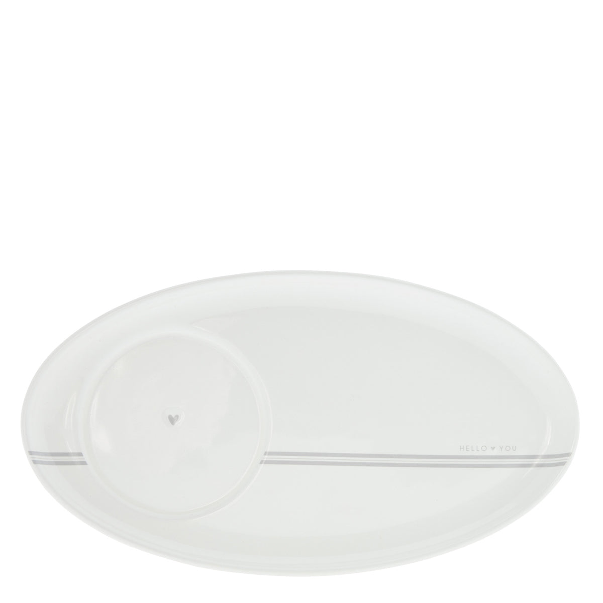 Serving plate "HELLO YOU" gray - Bastion Collections