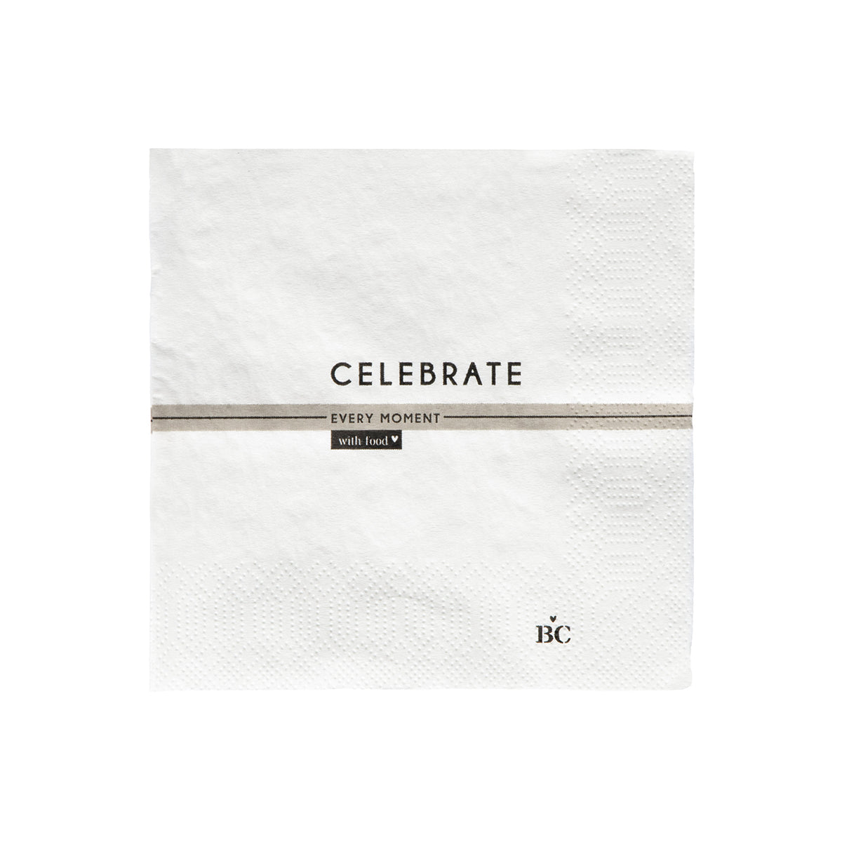 Serviette "Celebrate every moment with food" Cocktail - Bastion Collections