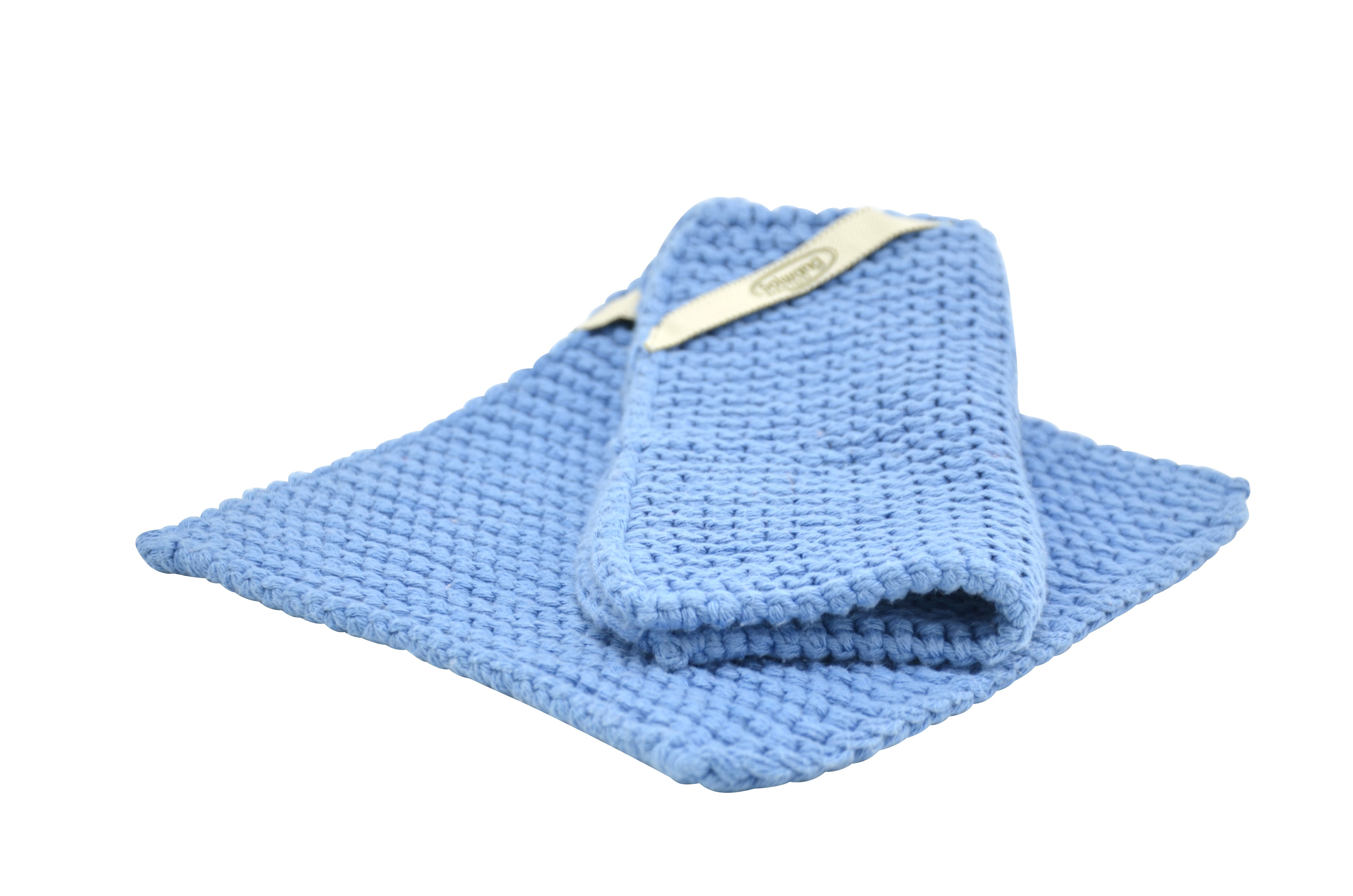 Topflappen Staubiges Hellblau 2er Set - Solwang Design