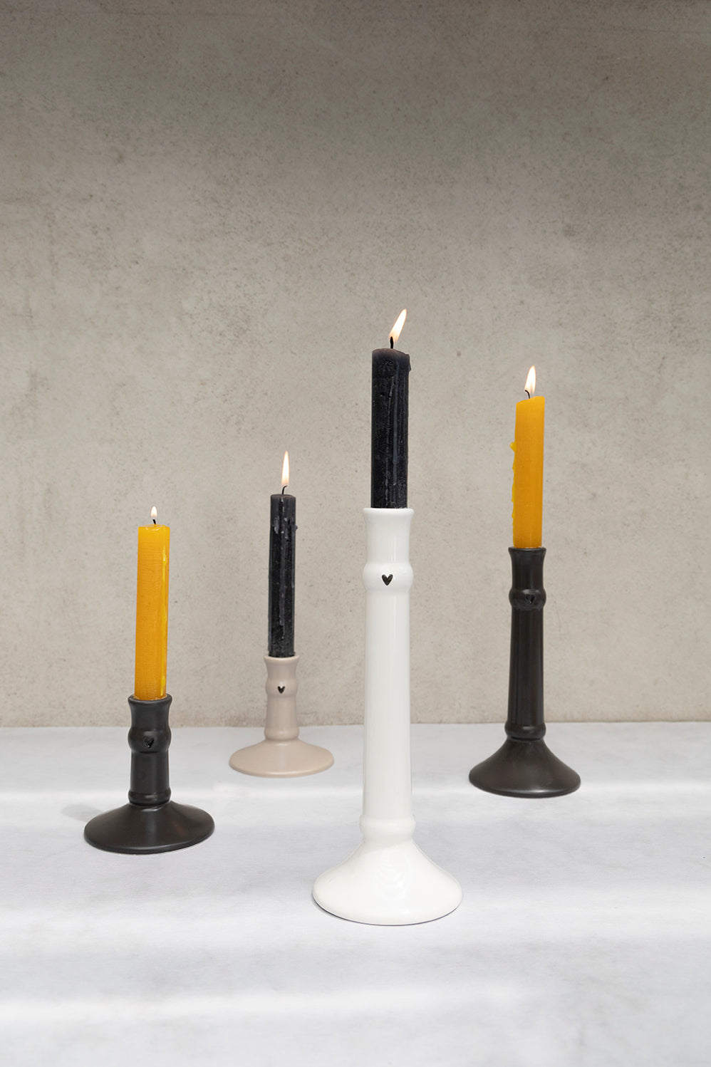 Candlestick "heart" black small - Bastion Collections
