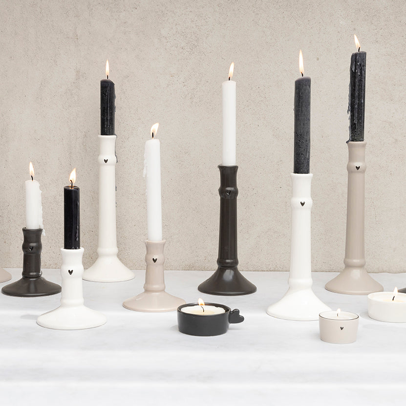 Bougeoir "heart" noir moyen - Bastion Collections