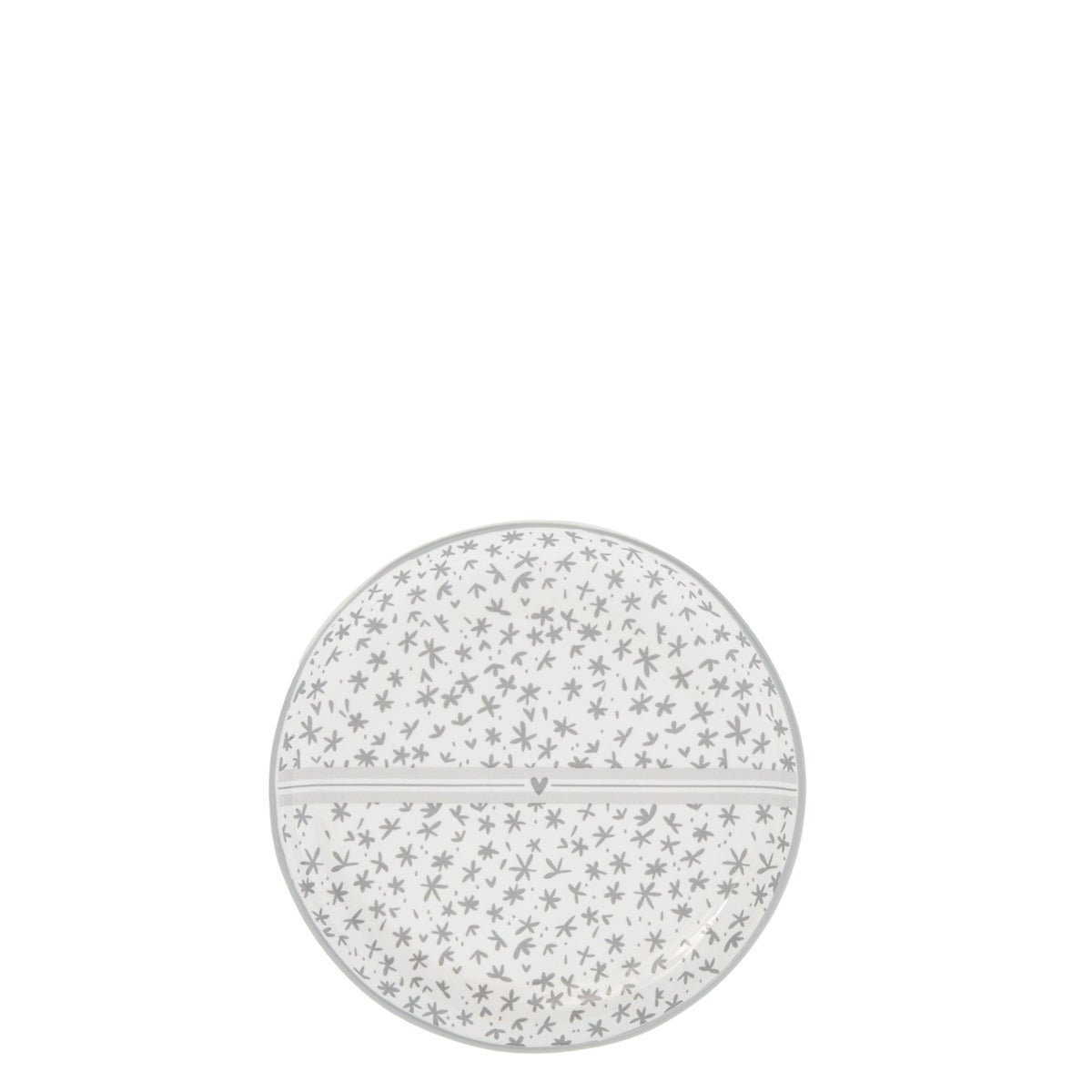 Teebeutel Teller "flower with stripe" grau 9cm - Bastion Collections
