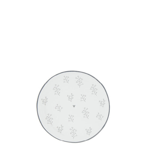 Teebeutel Teller "petals" grau 9cm - Bastion Collections