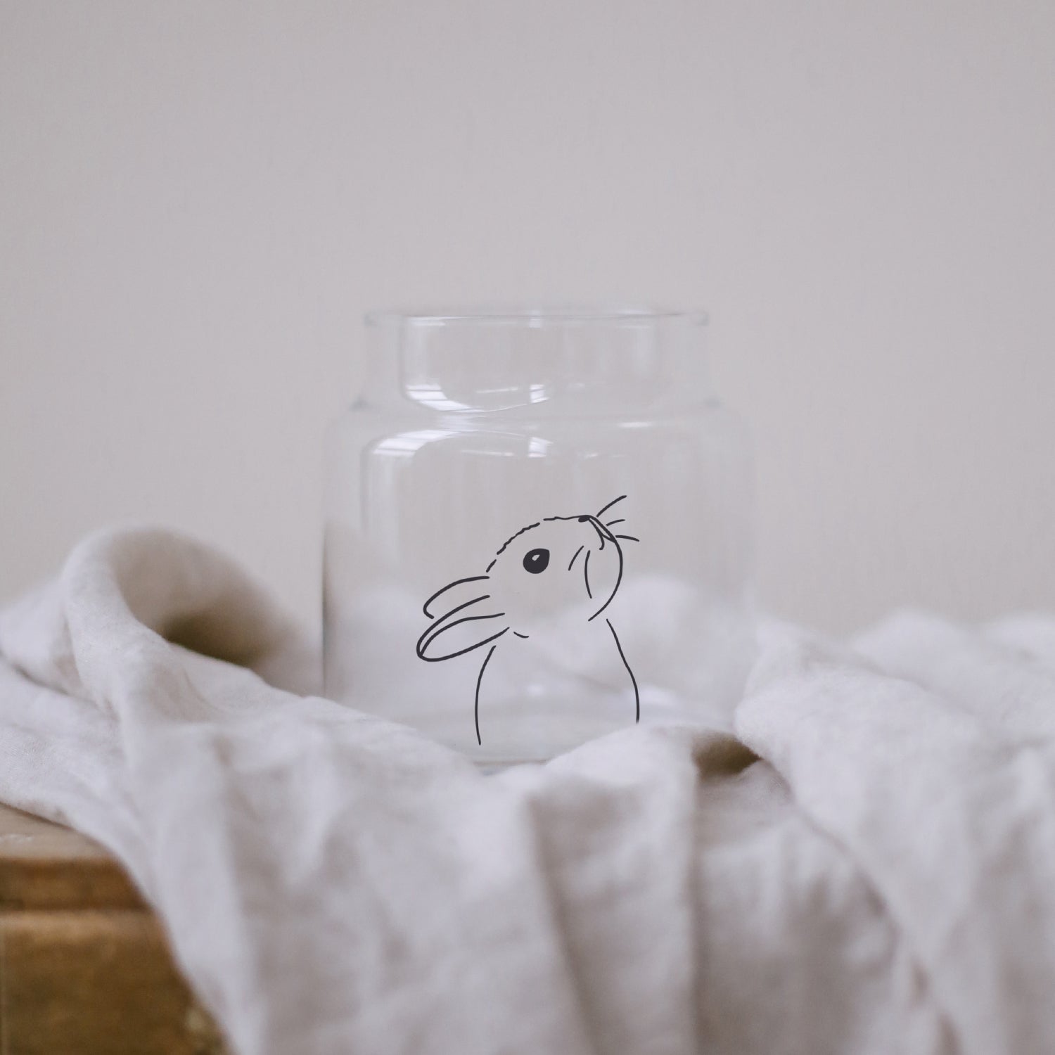 Vase aus Glas Hase mittel schwarz - Eulenschnitt