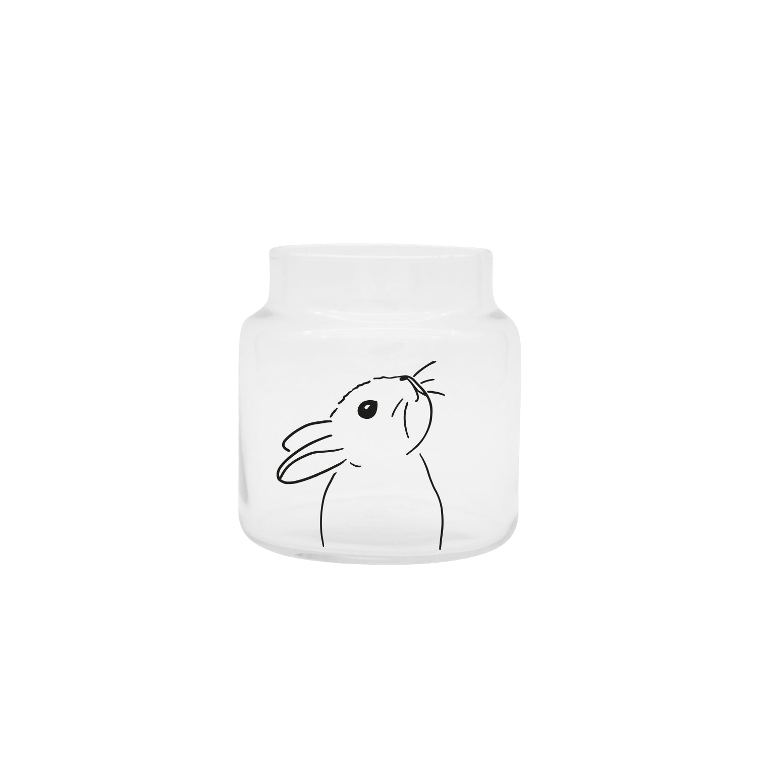 Vase aus Glas Hase mittel schwarz - Eulenschnitt