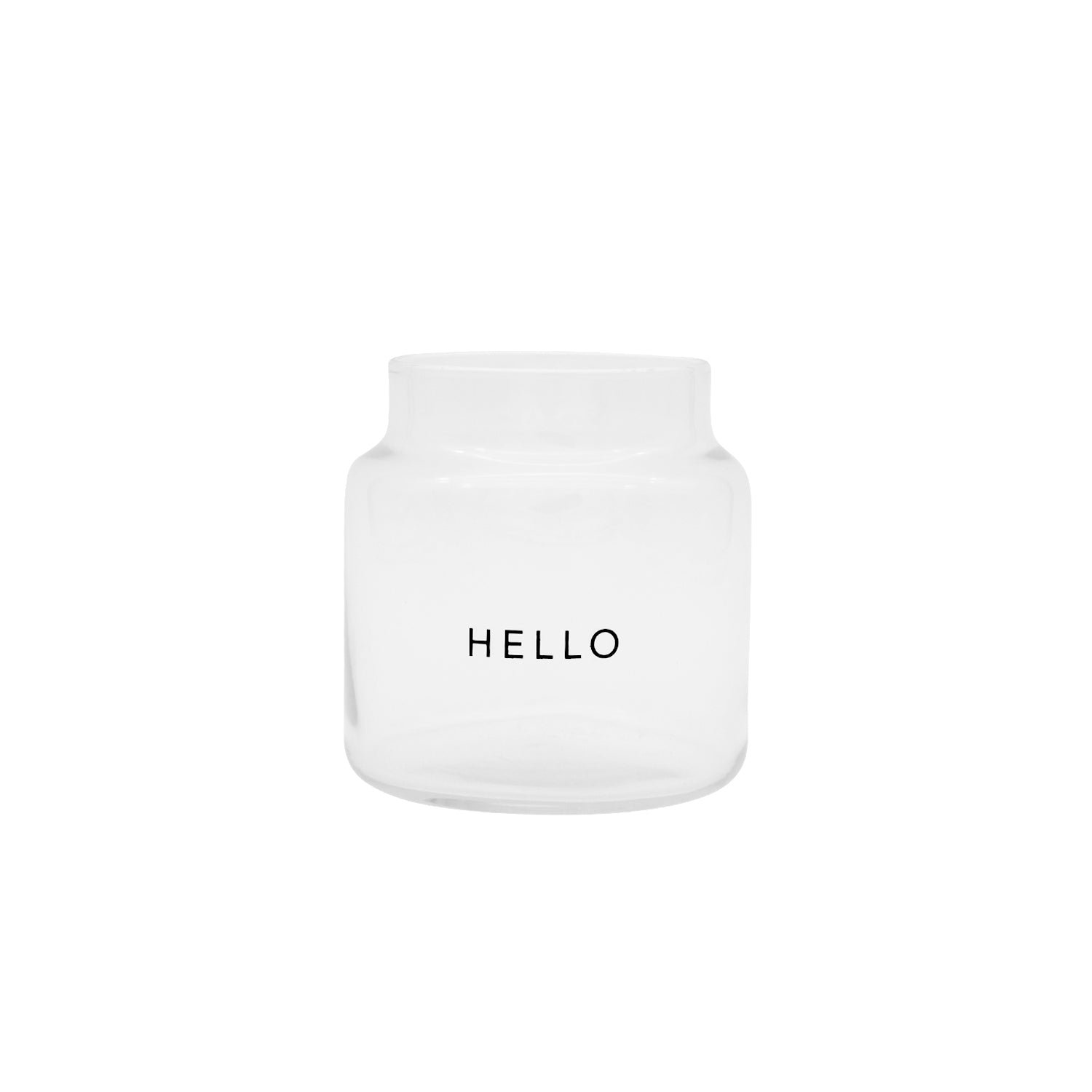 Vase aus Glas "Hello" mittel schwarz - Eulenschnitt