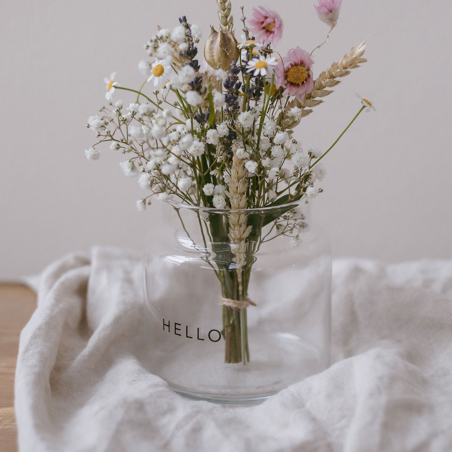 Vase en verre "Hello" moyen noir - Eulenschnitt