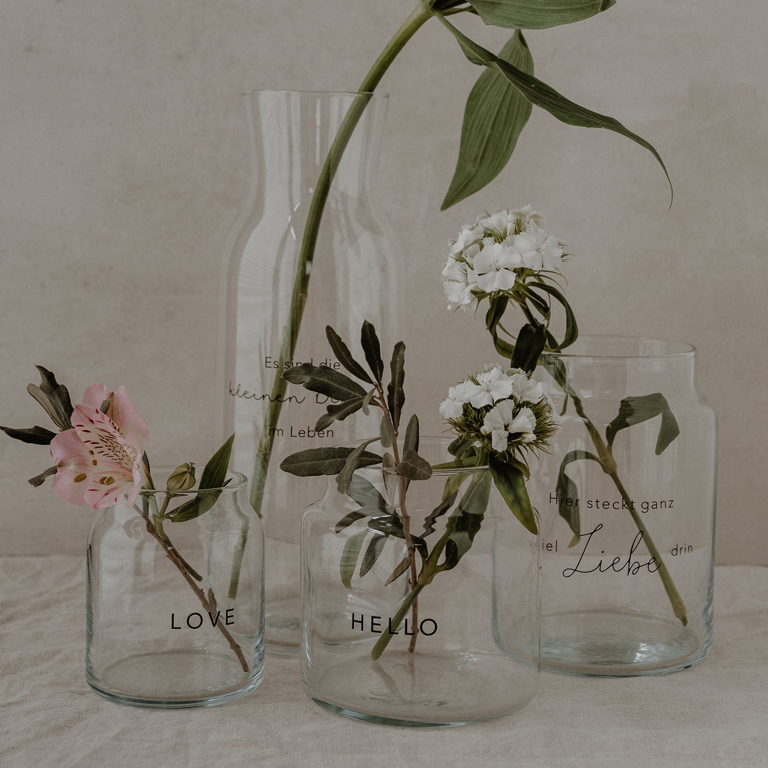 Vase en verre "Hello" moyen noir - Eulenschnitt