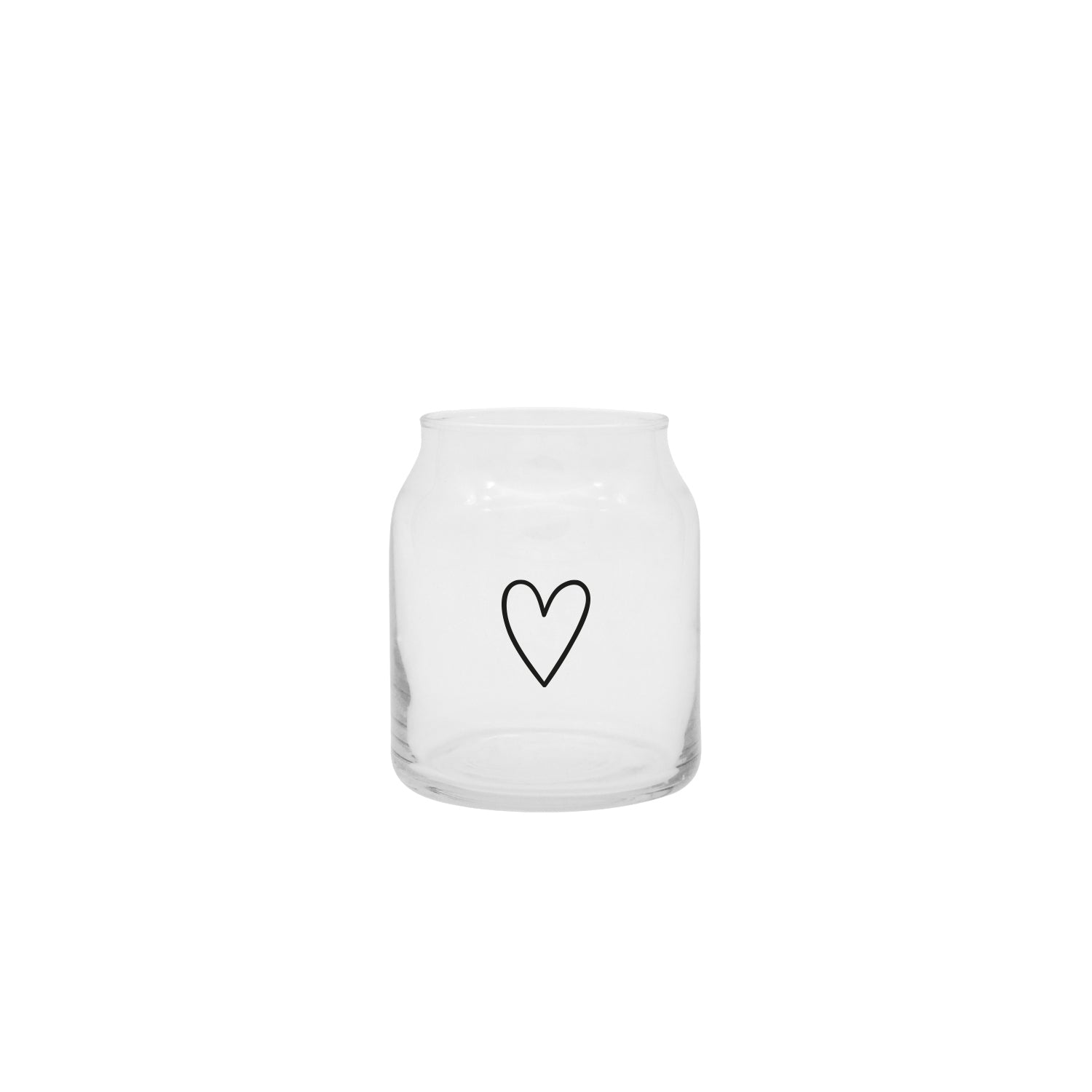 Vase aus Glas Herz klein schwarz - Eulenschnitt